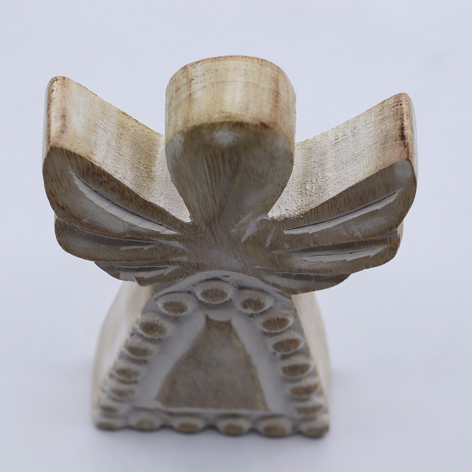 Ángel de madera de mango - lavado blanco - Imagen 8