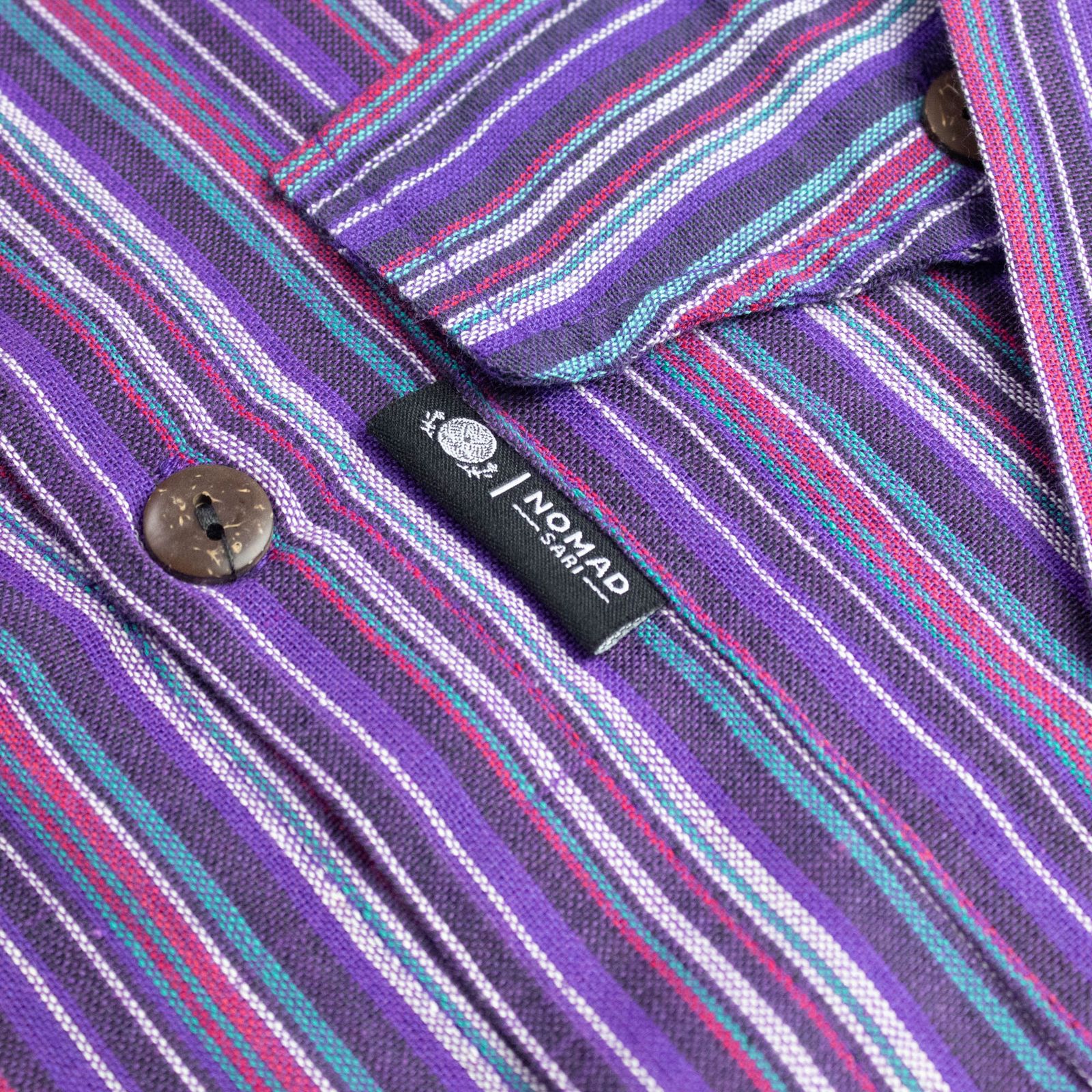 Nomad Sari Grandad Shirt - Negro Púrpura - XL - Imagen 5