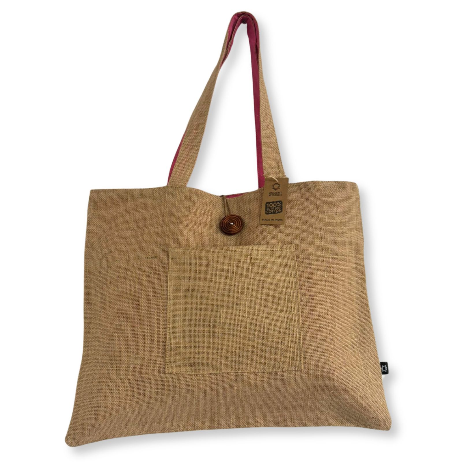 Bolsa Grande Reversible de Yute y Algodón - Rosa (204C) - Imagen 2
