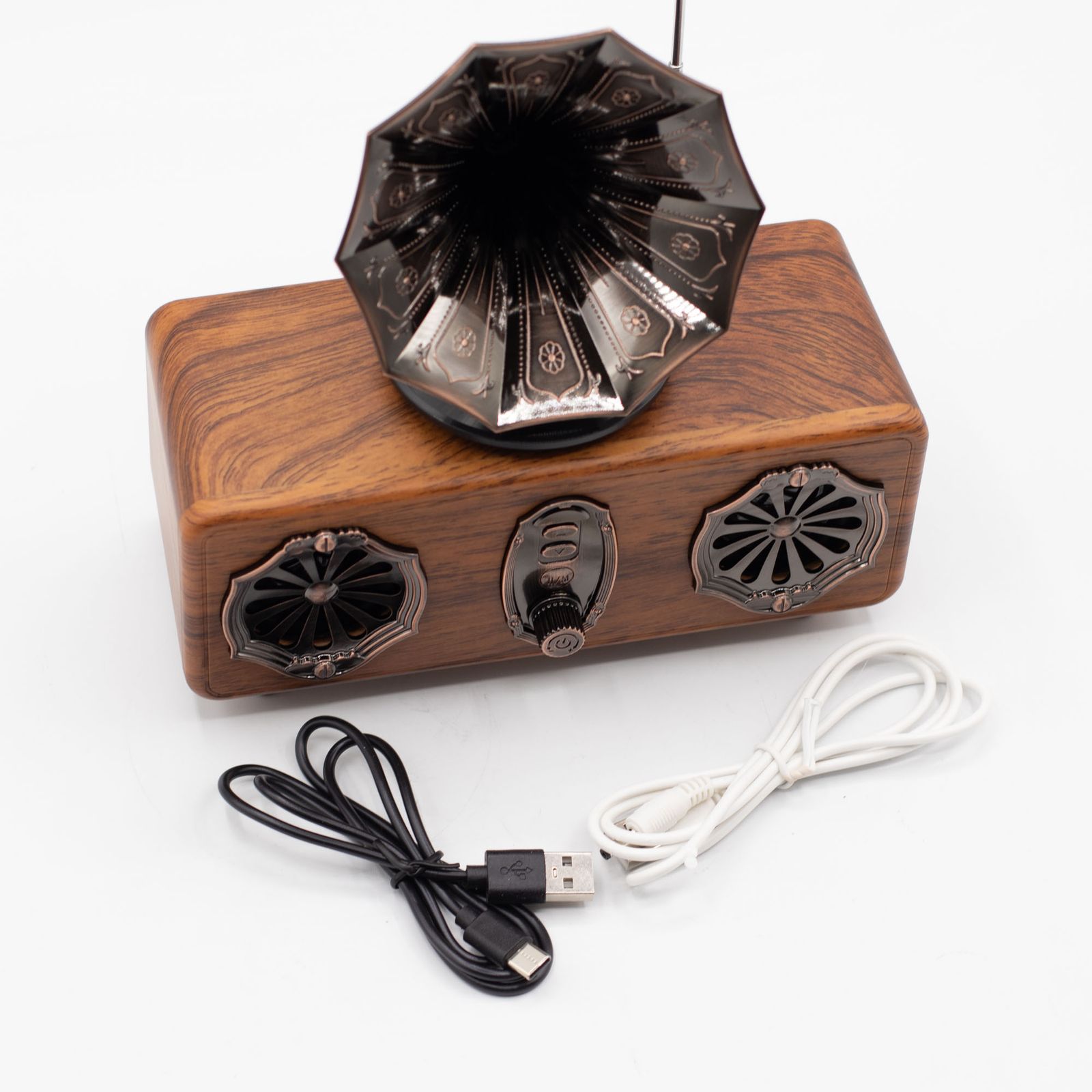 Altavoz de gramófono doble mini retro - Bluetooth - 5,4 vatios x 2 - Imagen 8