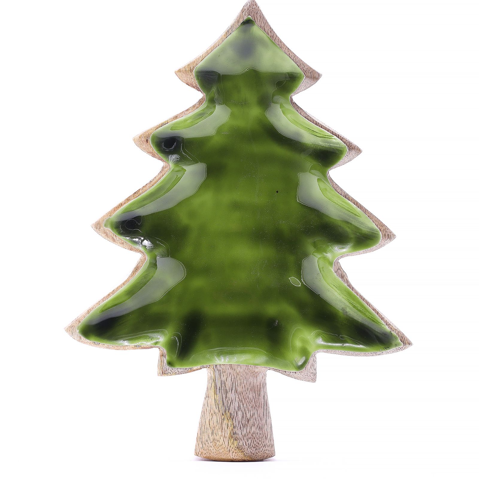 Perdido en el bosque - Tazón de madera esmaltada con diseño de árbol - 25x19 cm - Imagen 2