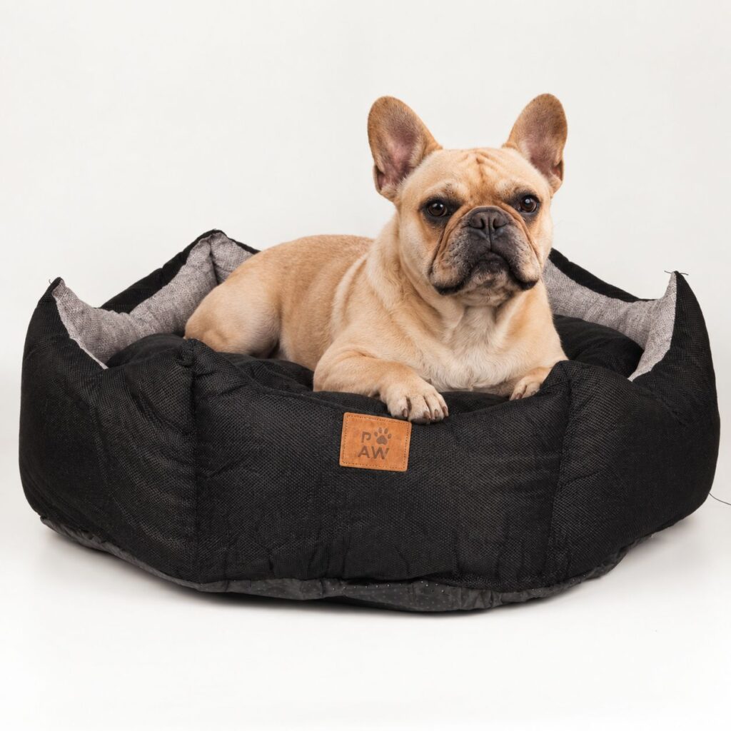 PAW Bed – Gran Corona Real – Negro y Gris – 50 × 50 × 26cm