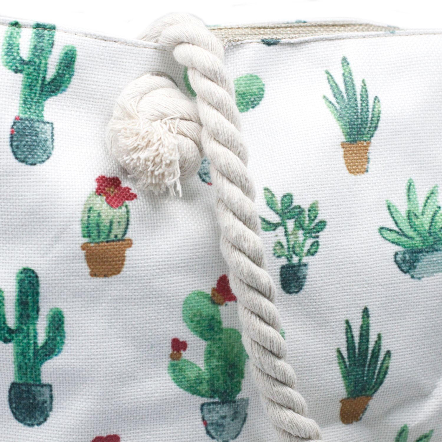 Bolso shopper con asa de cuerda - Mini Cactus - Imagen 3