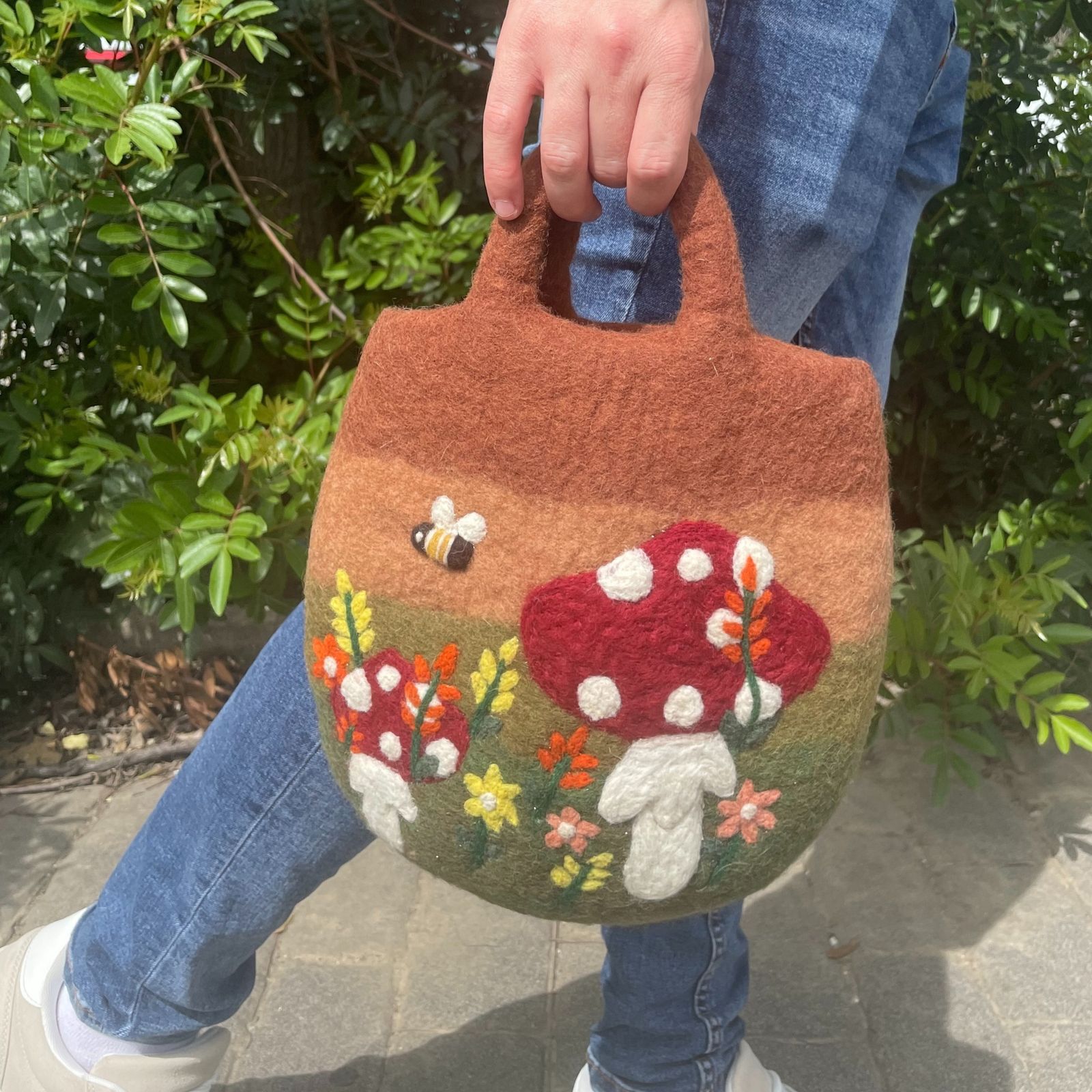 Bolsa de fieltro para jardín de setas - 35 x 27 cm - Imagen 4