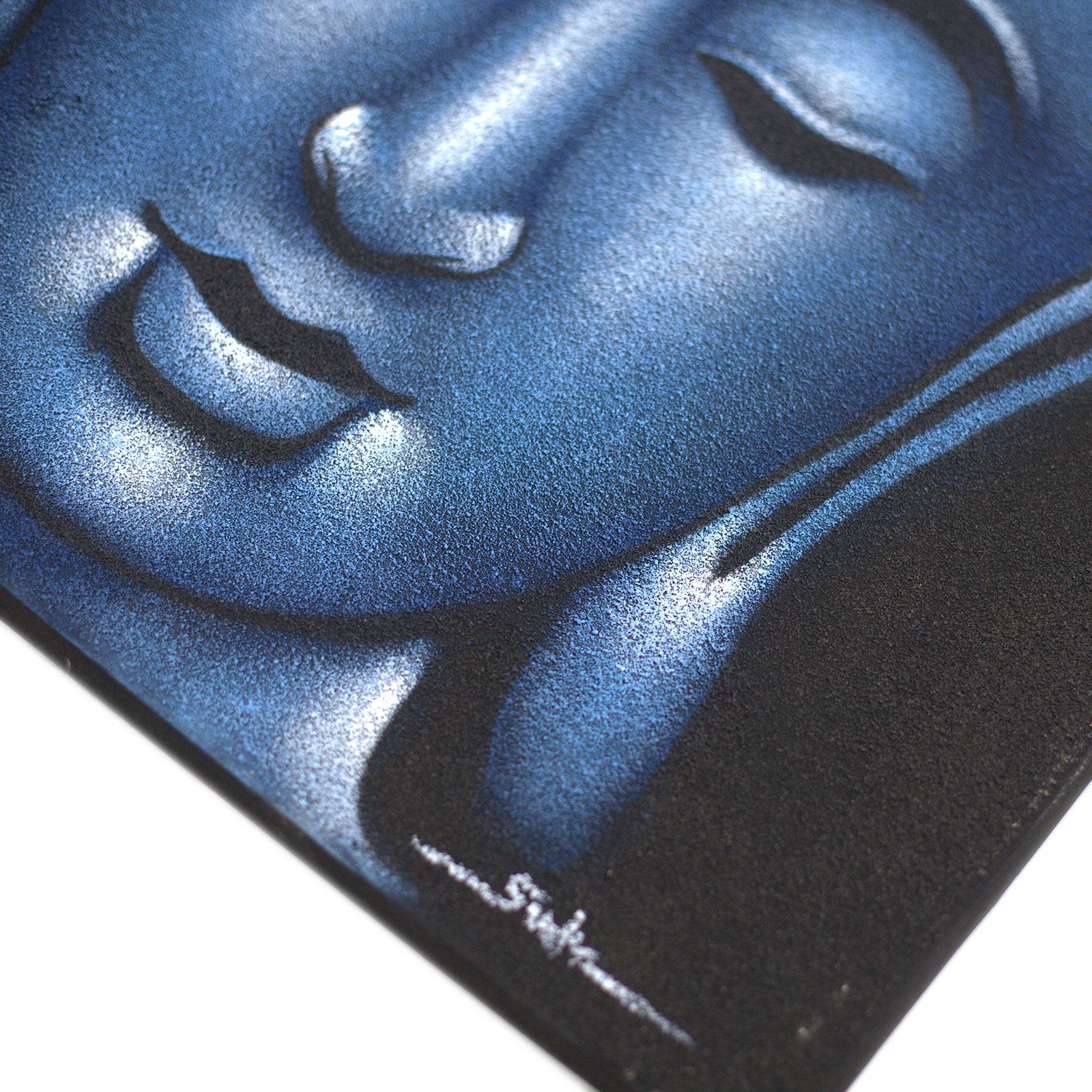 Cuadro de Buda - Acabado en Arena y Azul - Imagen 2