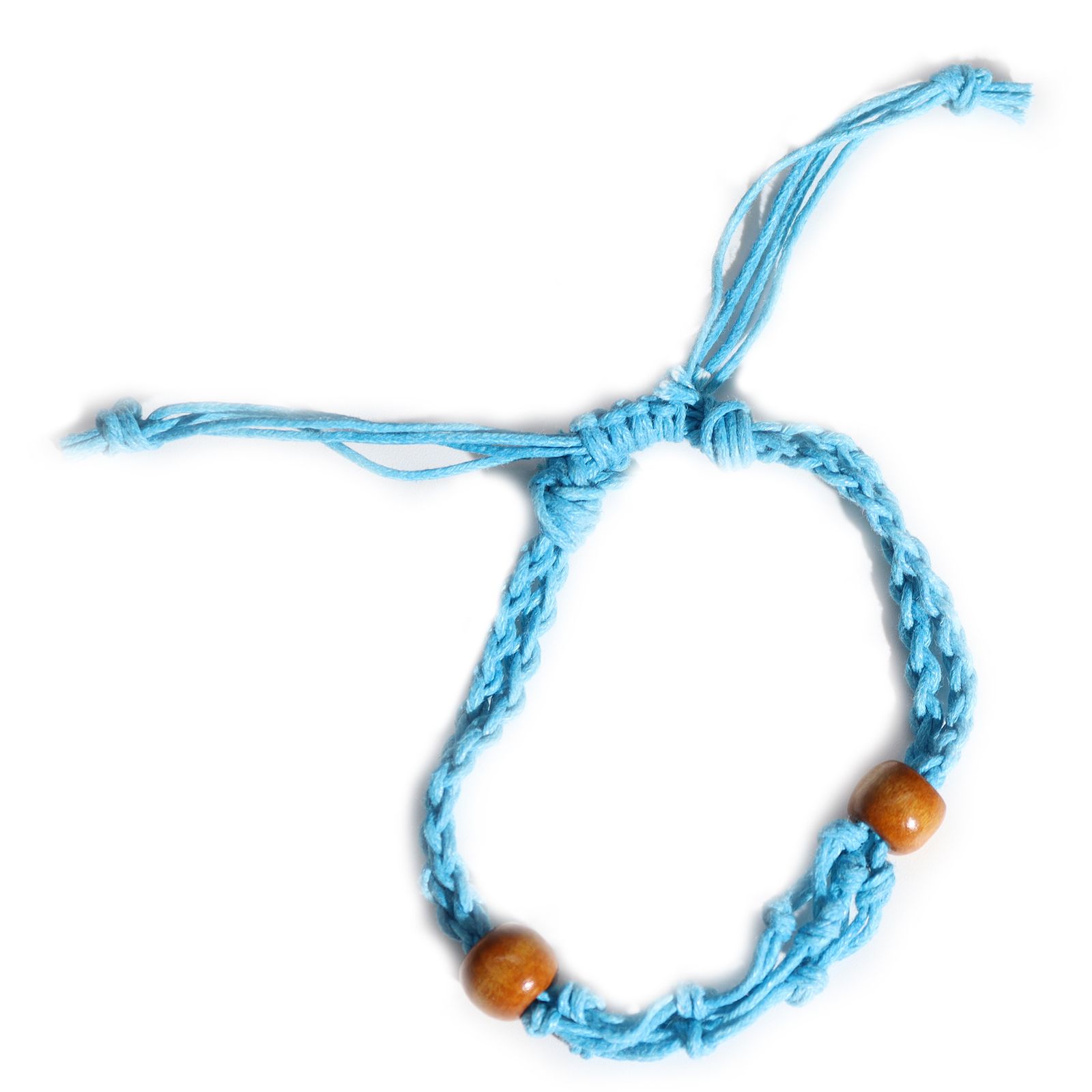 Pulsera de Macrame para Piedras Preciosas 20-28cm- Azul - Imagen 3