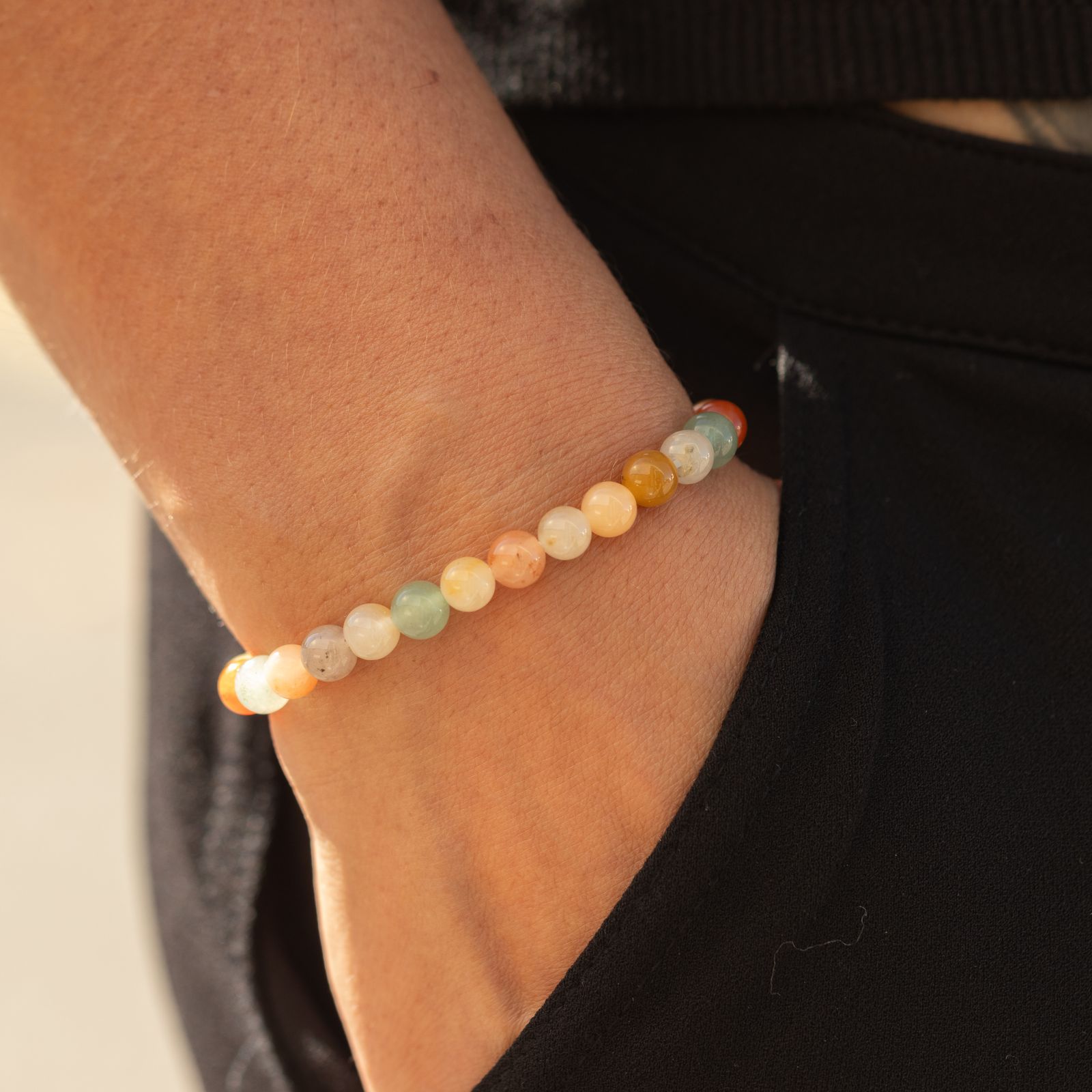Pulsera de Poder Pequeña (17cmx6mm) - Ágata arcoíris - Imagen 2