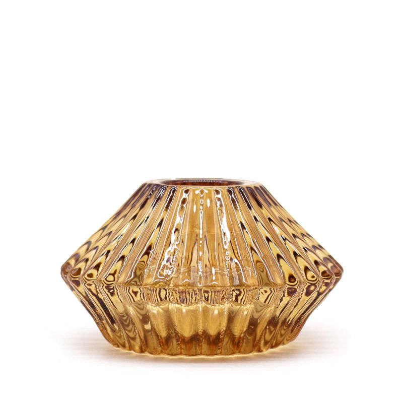 Portavelas reversible con diseño de flor para cena / vela de té - Ámbar - Imagen 4