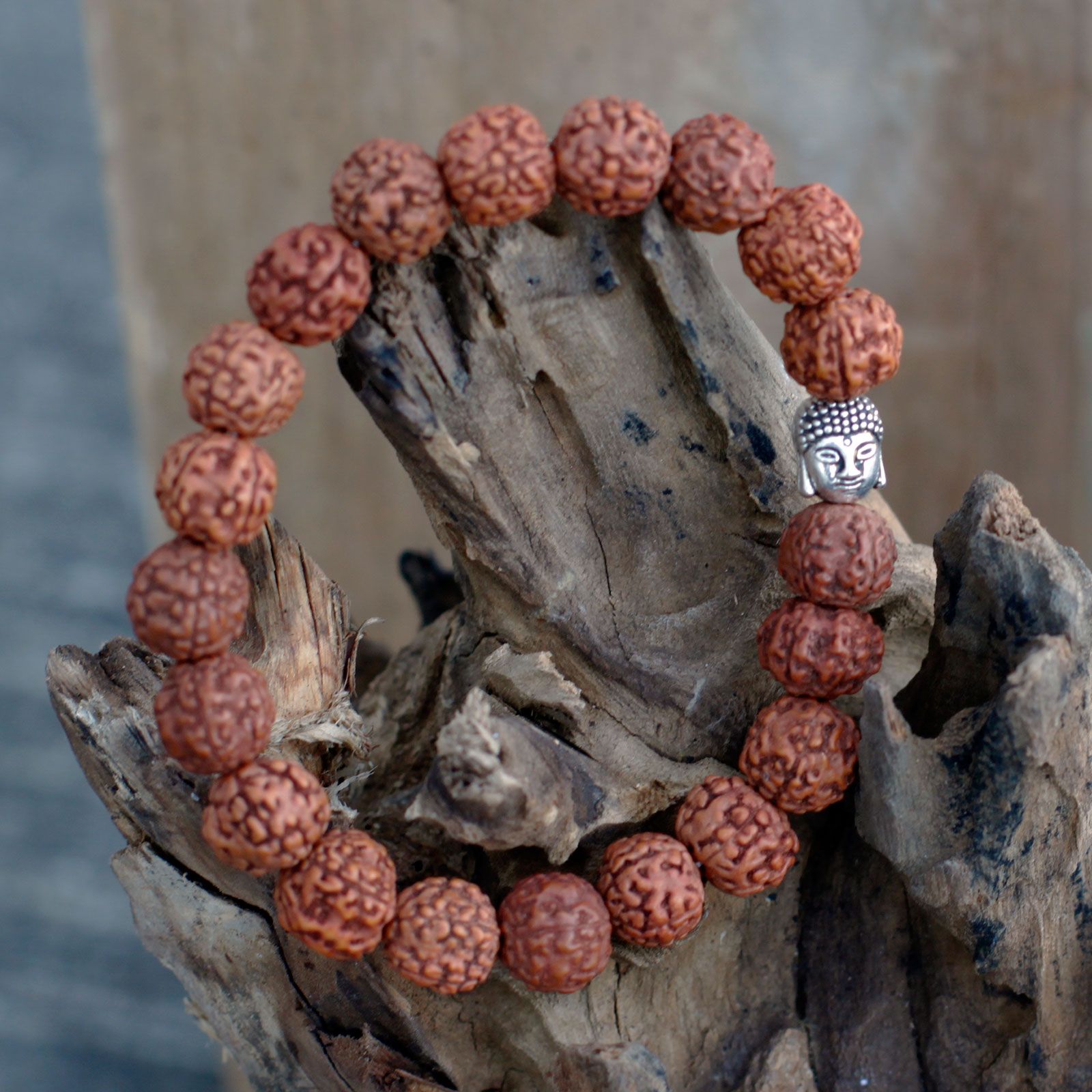 Rudraksha Brazalete de Buda Japa Mala - Natural - Imagen 2