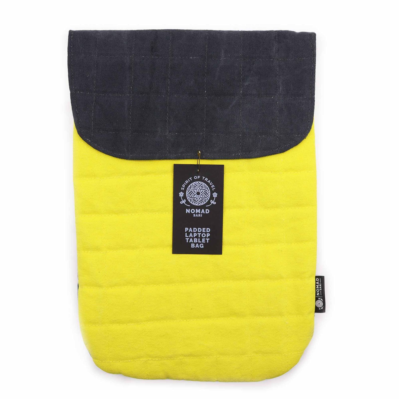 Funda acolchada para portátil de 13 pulgadas - Amarillo loco - Lavado de piedra de 14 onzas - Imagen 2