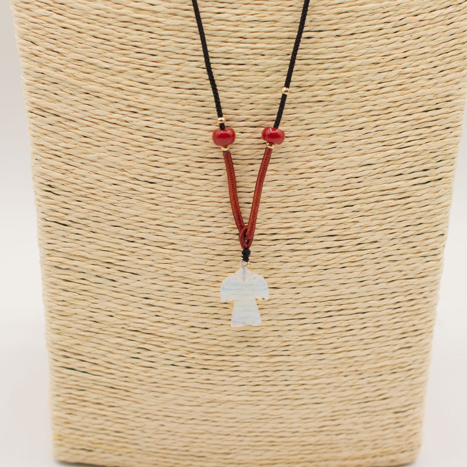 Collar de cuerda con colgante de piedra preciosa - Ángel de Opalita - Imagen 3