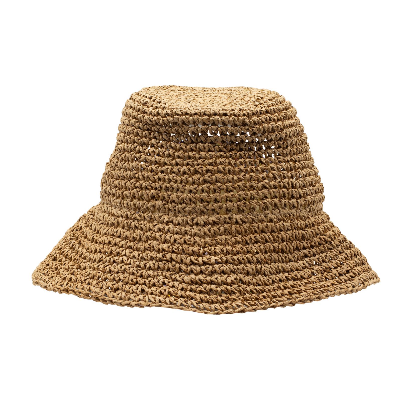 Nomad Sari Sombrero de Sol de Paja con Ala Flexible - Café Natural - Imagen 4