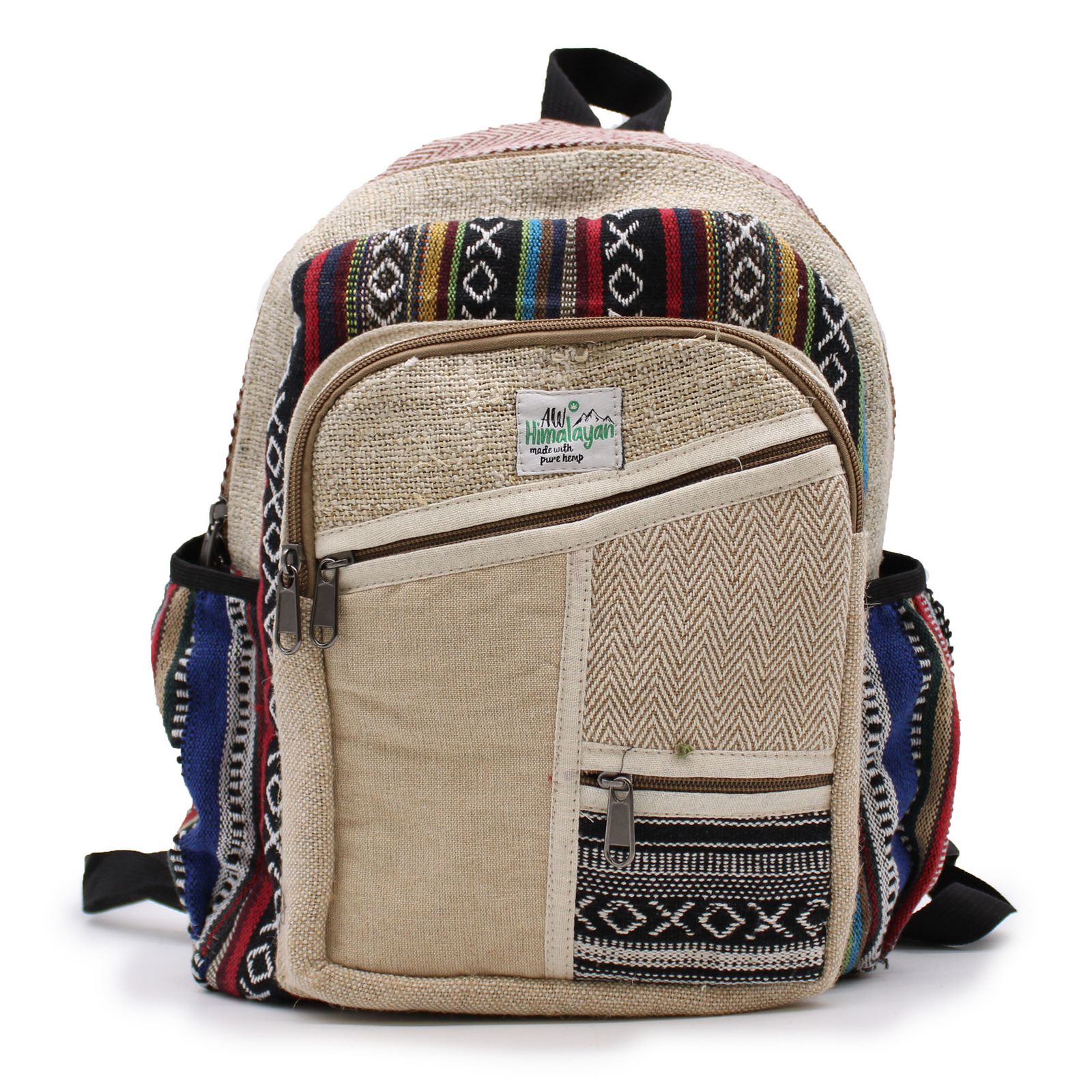 Mochila pequeña de cáñamo - Estilo Zig Zag Zips - Imagen 7