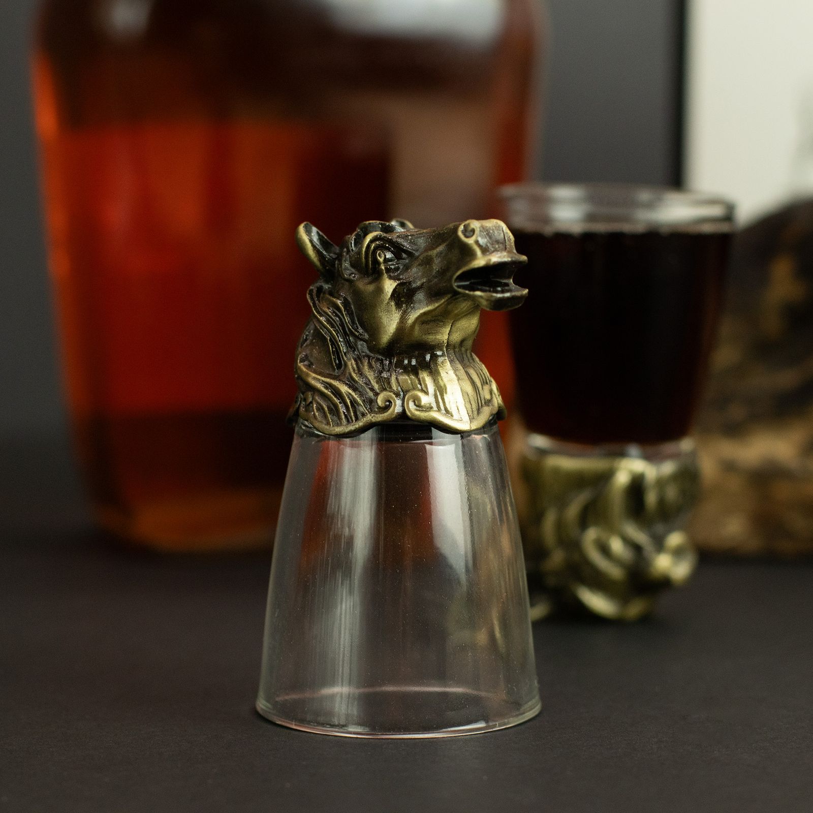 Conjunto de regalo de 12 vasos de chupito Bottom Up (25ml) - Bosque y Criaturas Místicas - Bronce Antiguo - Imagen 12