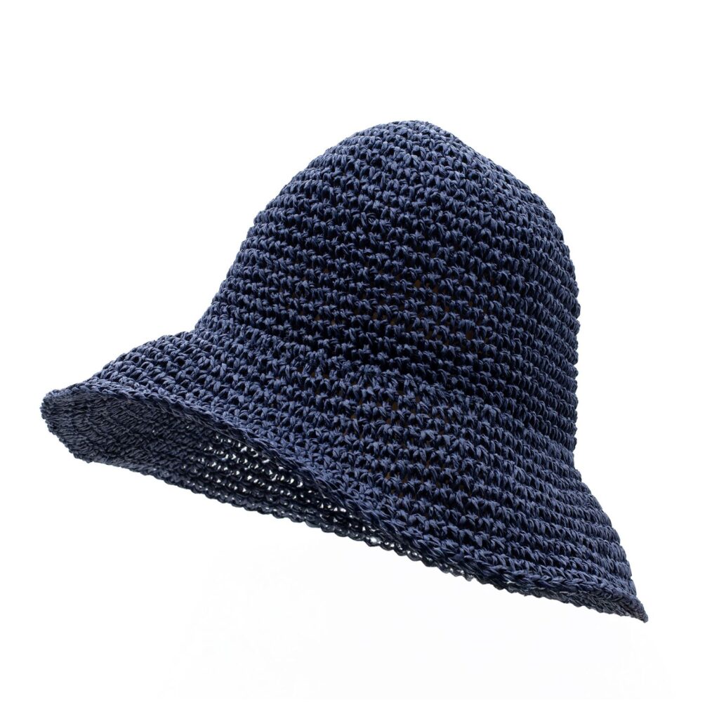 Nomad Sari Sombrero de paja de ala blanda para el sol - Azul marino