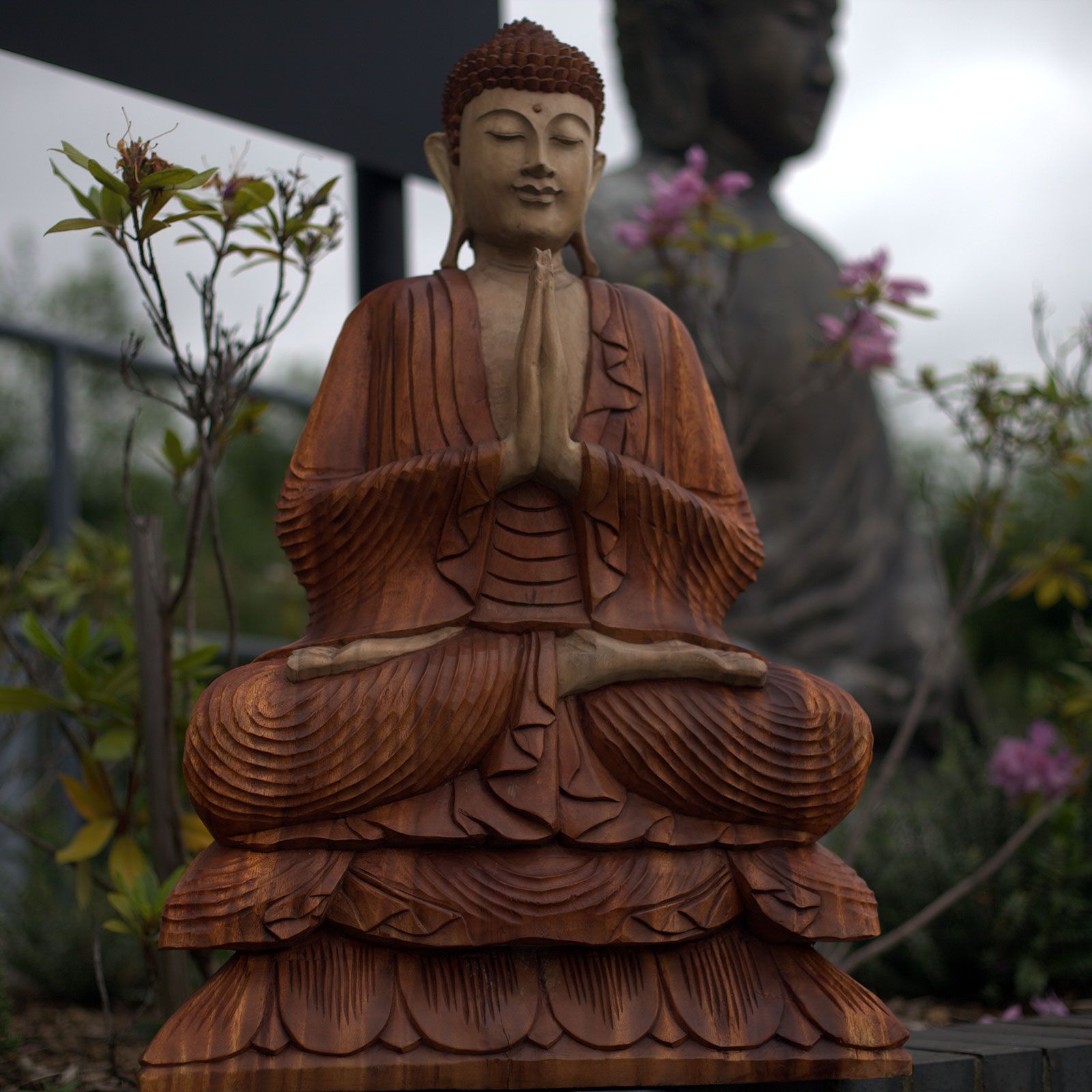Estatua de Buda Tallada a Mano - 80cm Bienvenido - Imagen 12