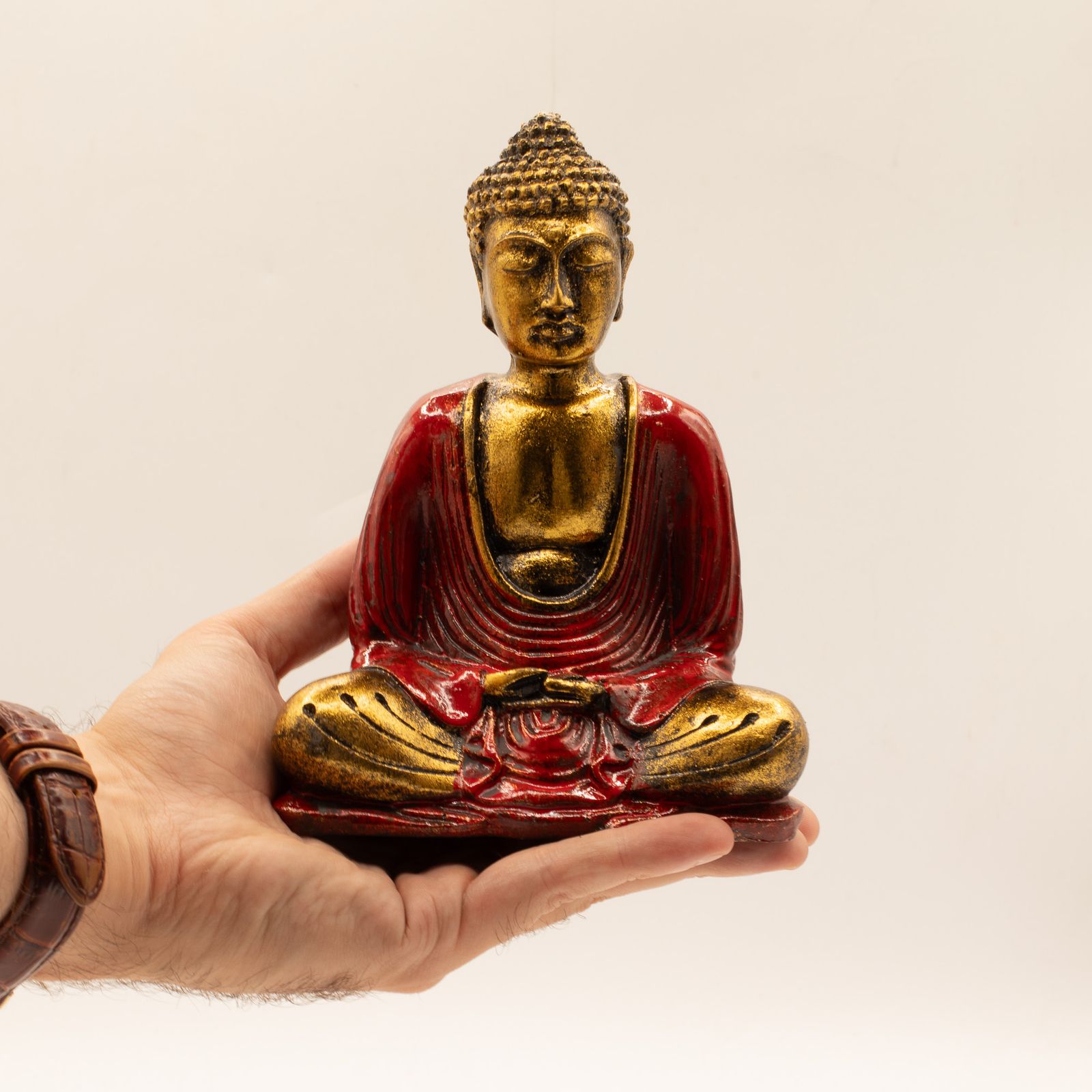 Buddha Rojo y Oro - Med - Imagen 4