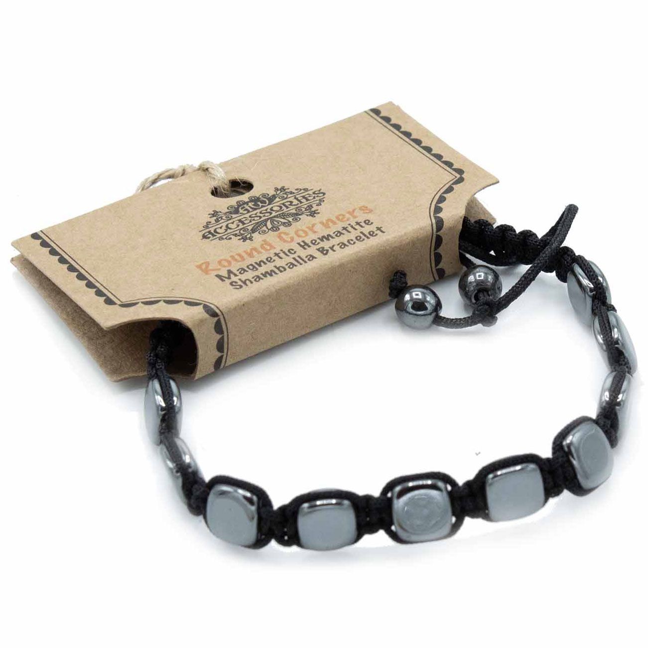 Pulsera Magnética Shamballa de Hematita - Esquinas Redondeadas