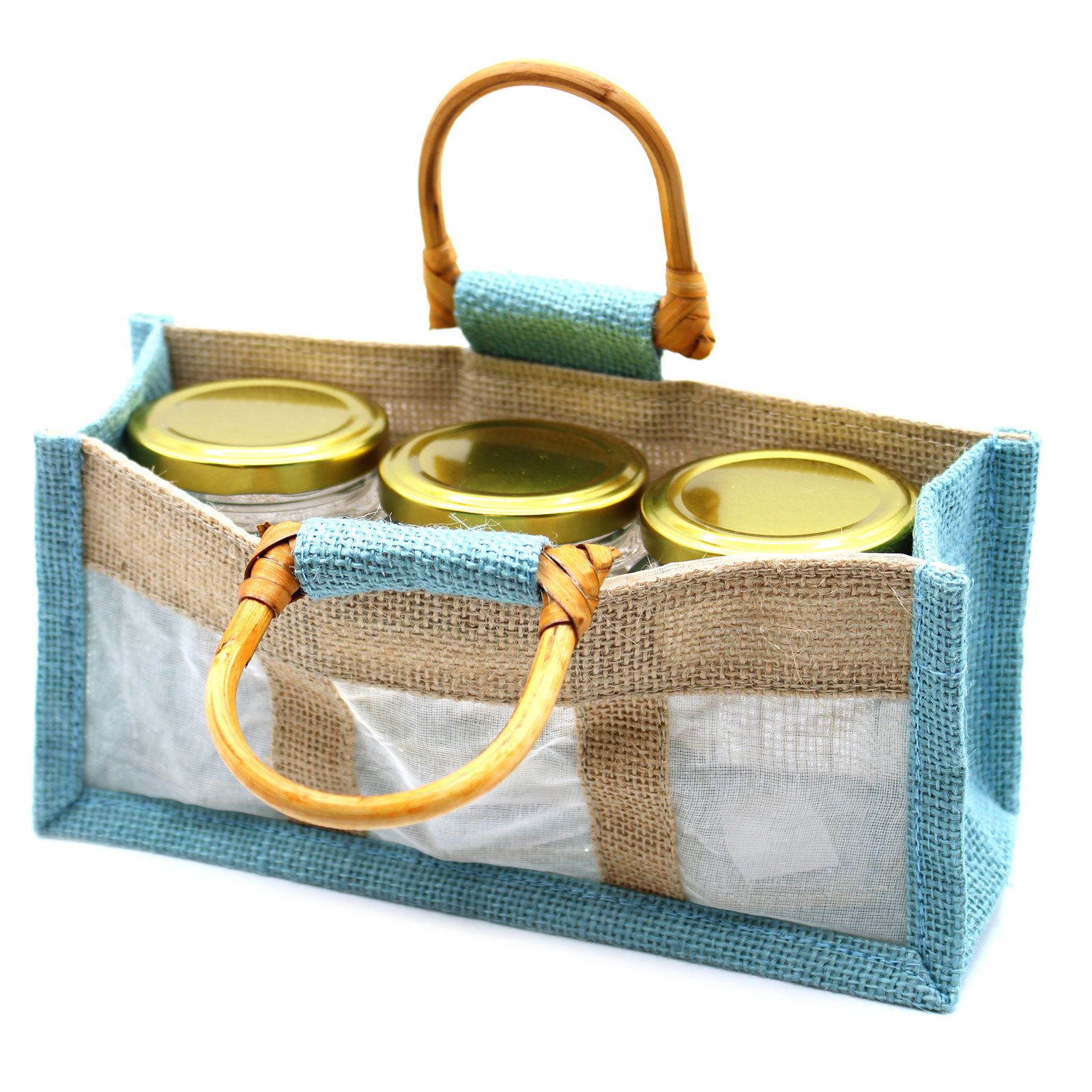 Bolsa de regalo con ventana de algodón y yute puro - 3 Ventanas - Imagen 2