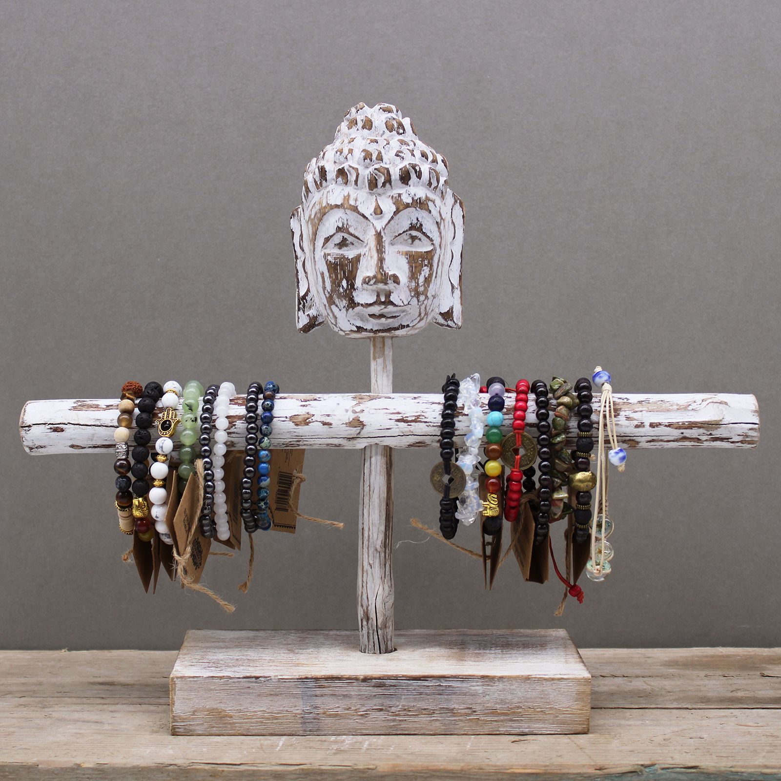 Rama única y soporte de Buda - Blanqueado - Imagen 2