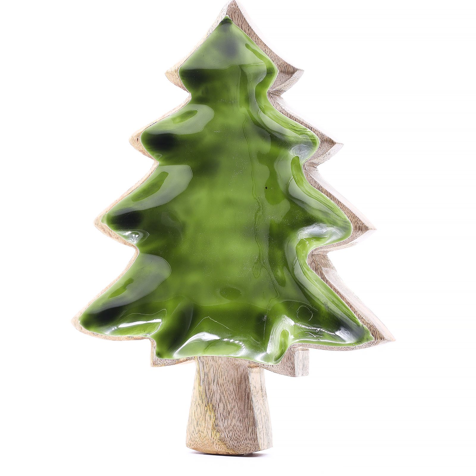 Perdido en el bosque - Tazón de madera esmaltada con diseño de árbol - 25x19 cm - Imagen 3