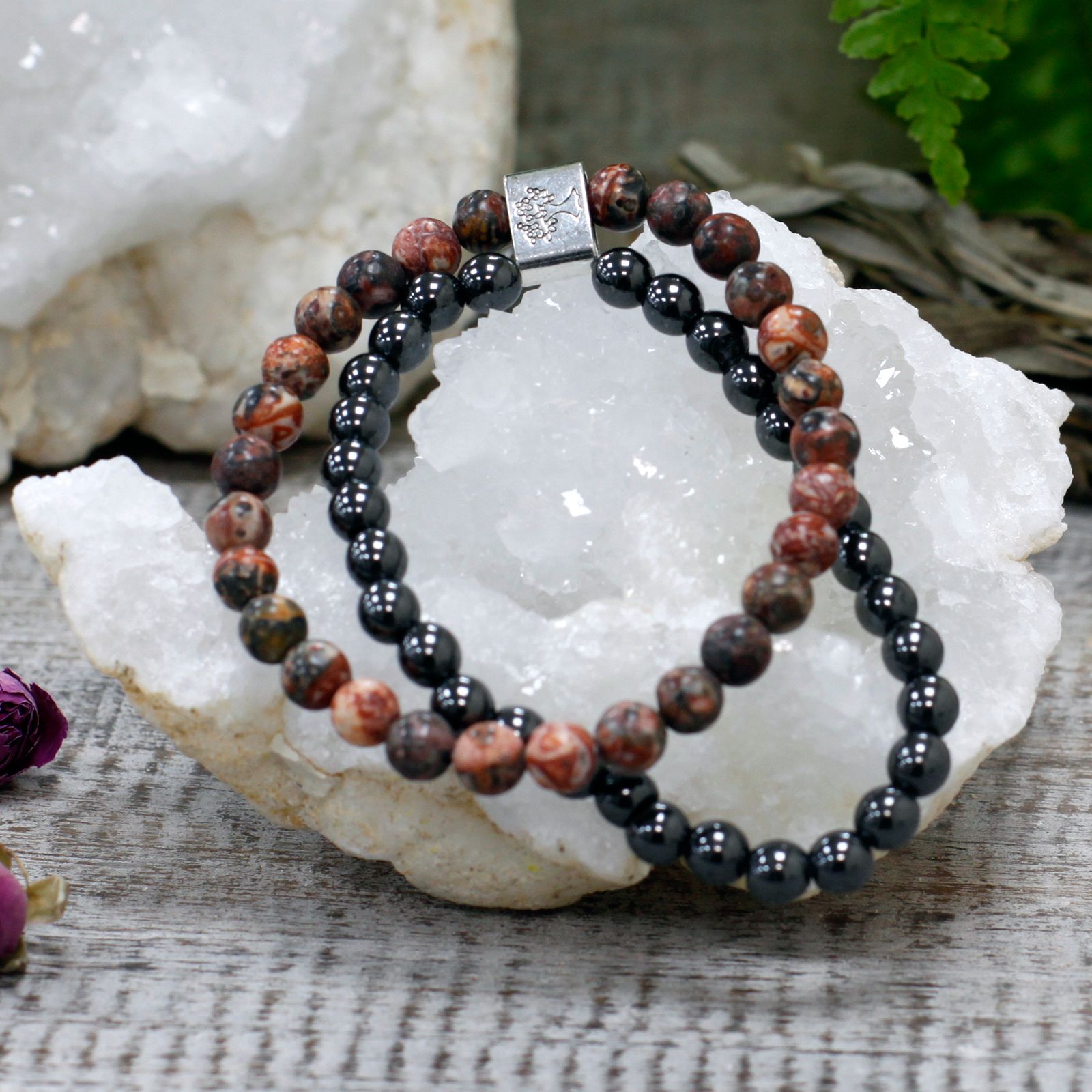 Pulsera de Piedras Preciosas Magnéticas - Piel de Leopardo - Imagen 2