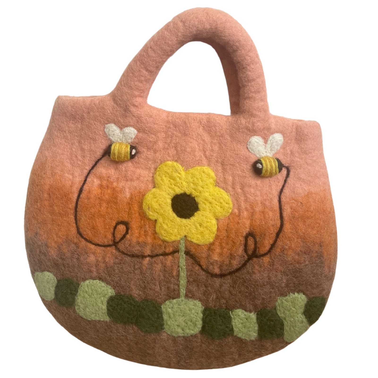 Bolsa de fieltro con girasoles y abejas - 35 x 27 cm - Imagen 4