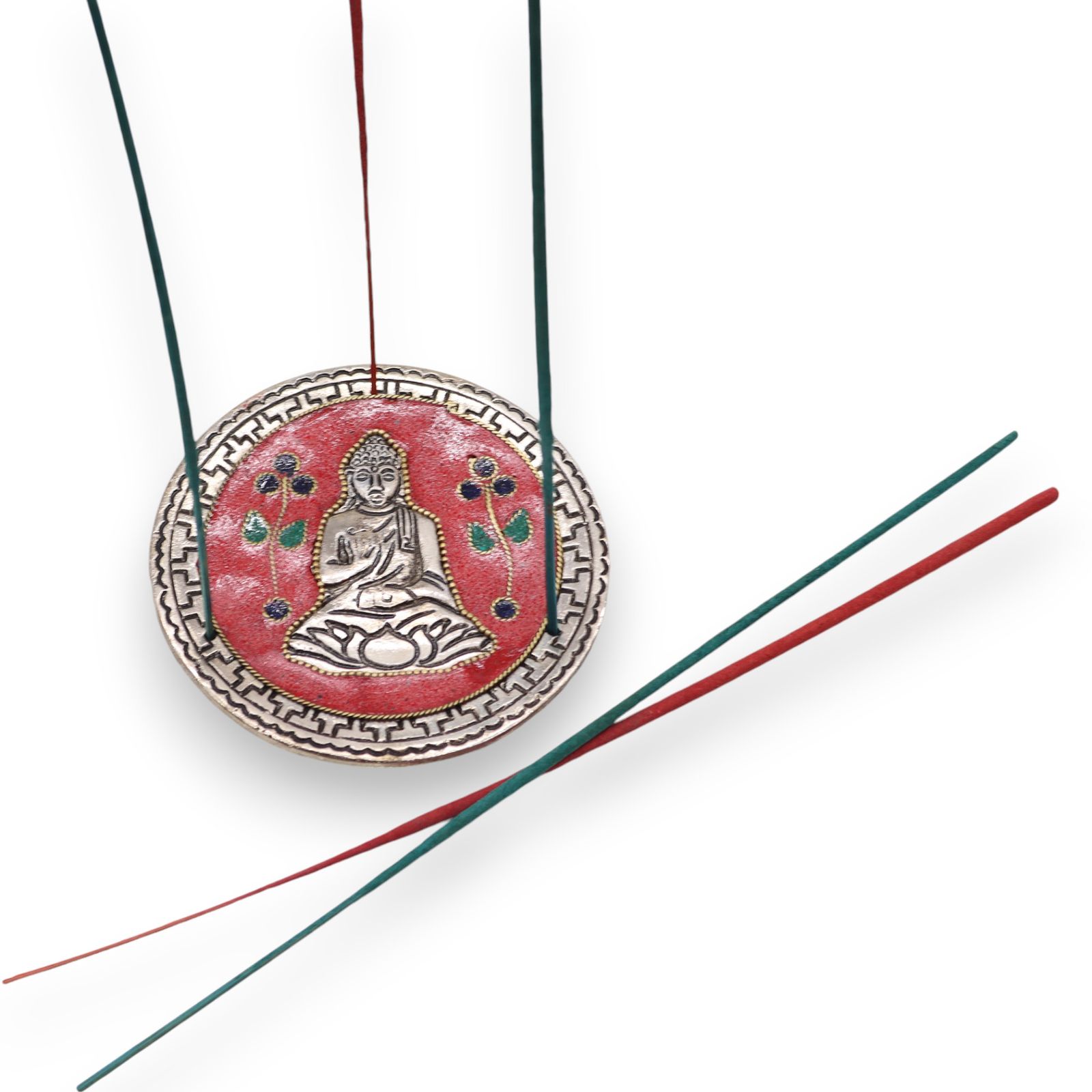 Porta-incienso Buda Rojo Decorativo 10cm - Imagen 2