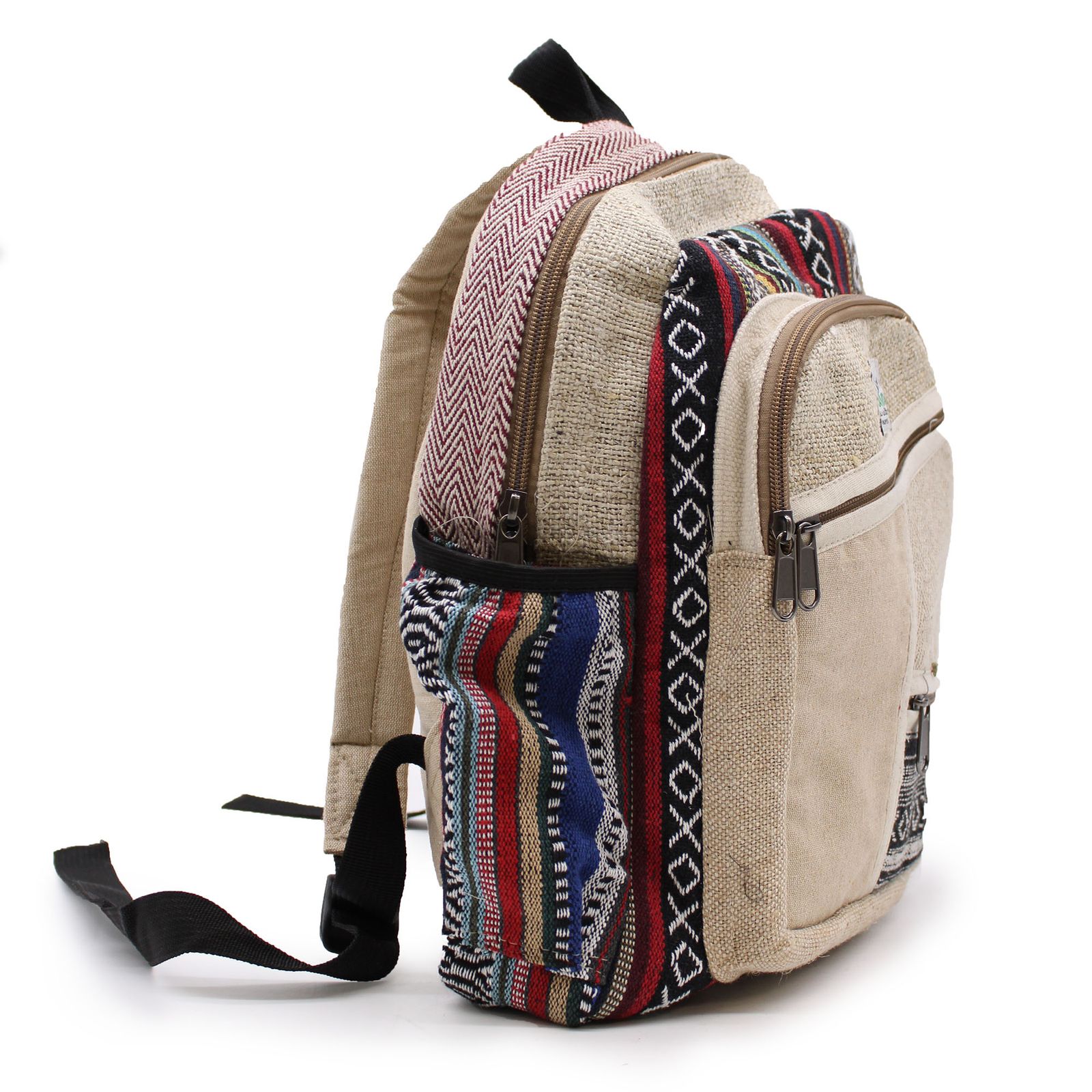 Mochila pequeña de cáñamo - Estilo Zig Zag Zips - Imagen 6