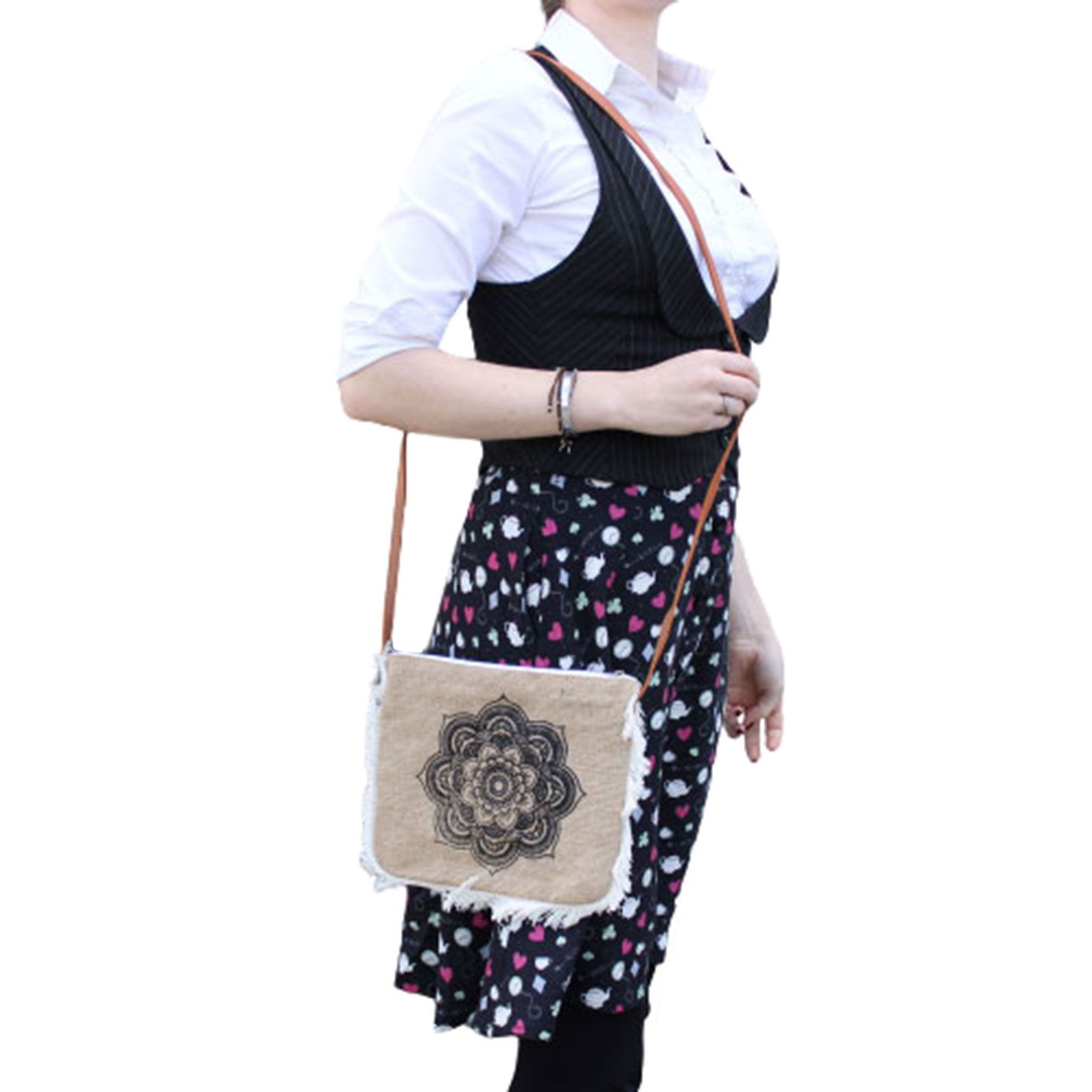 Bolso con flecos - Estampado Mandela - Imagen 5