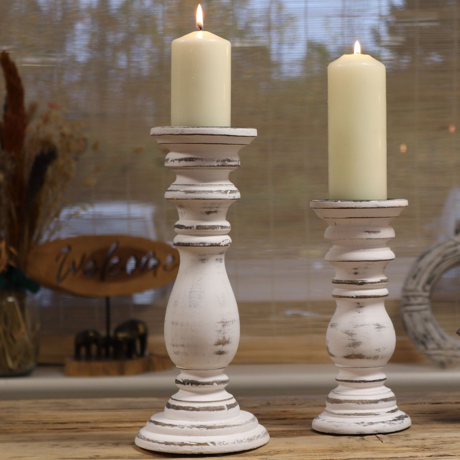 Candelabro clásico - Blanco - 373x10cm - Grande - Imagen 3