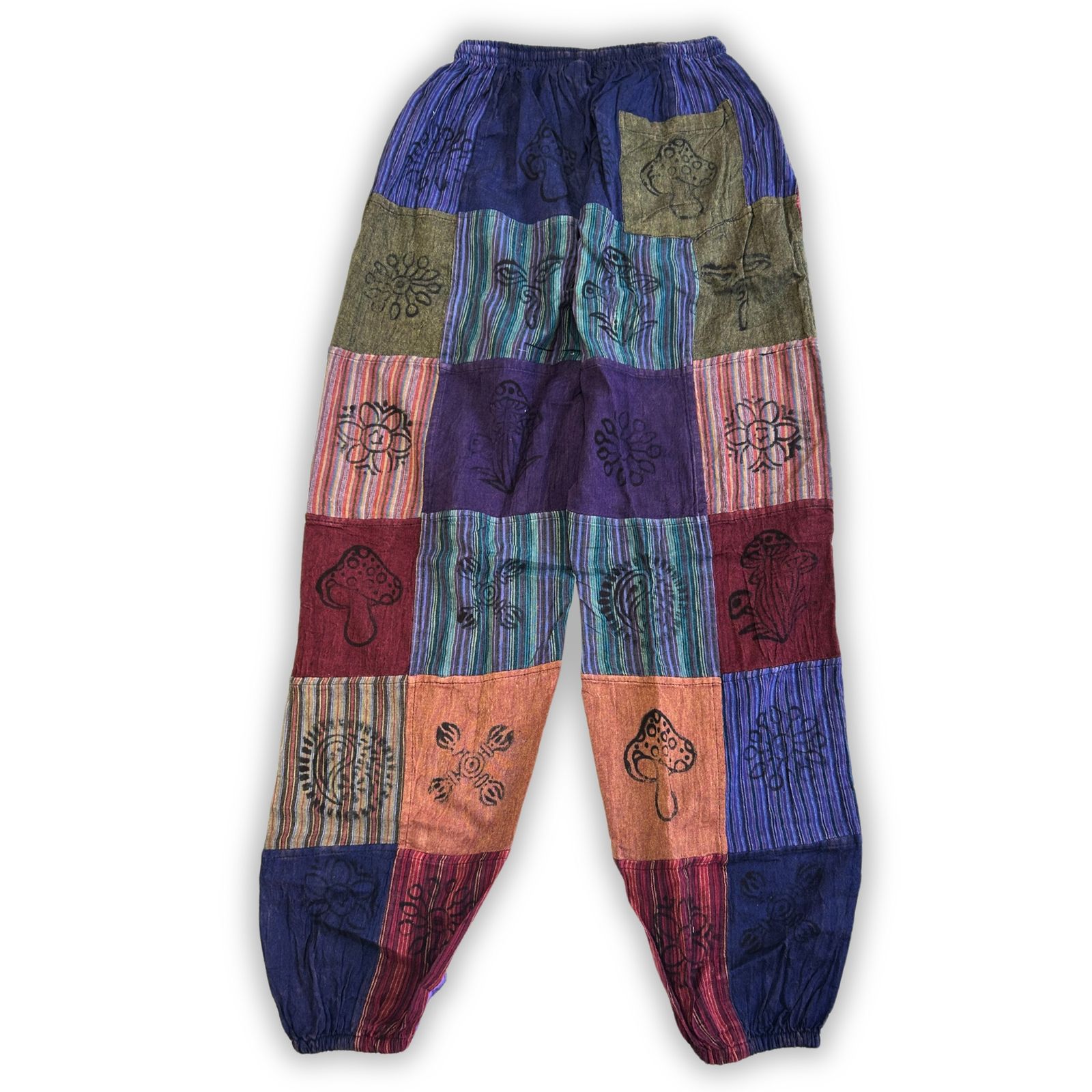 Sari Nómada - Pantalón Hongo - Diseños con Estampado en Bloque - Tonos Morados (105x127cm) S/M - Imagen 3