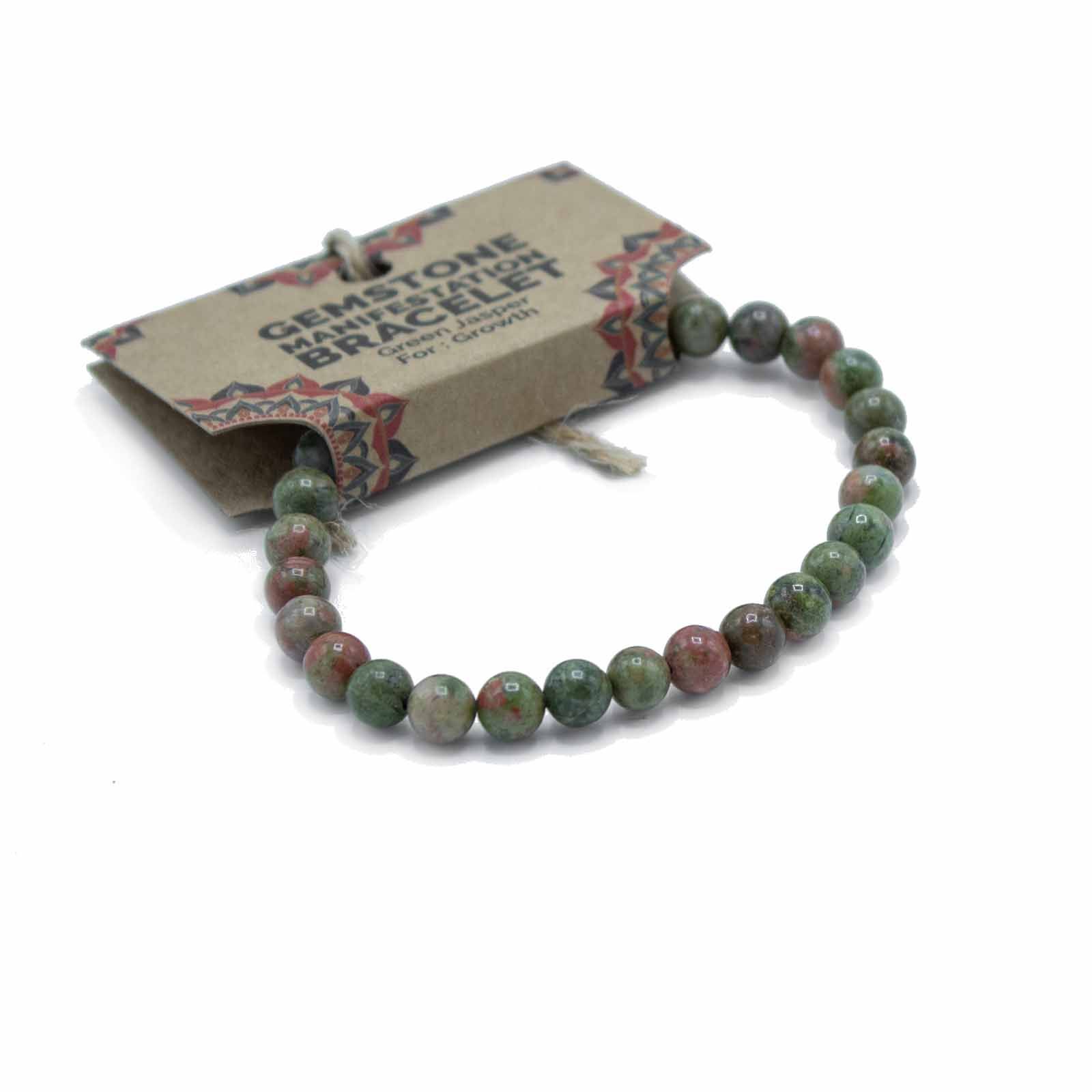 Pulsera de manifestación de piedras preciosas - Jaspe verde - Crecimiento - Imagen 2