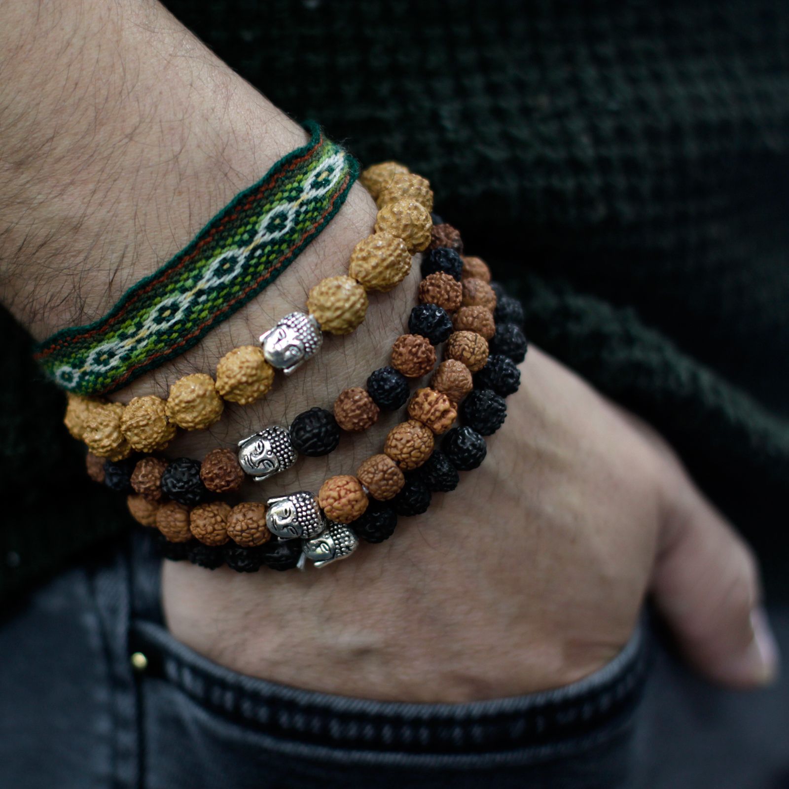 Surtido de brazaletes Rudraksha Buddah - Imagen 3
