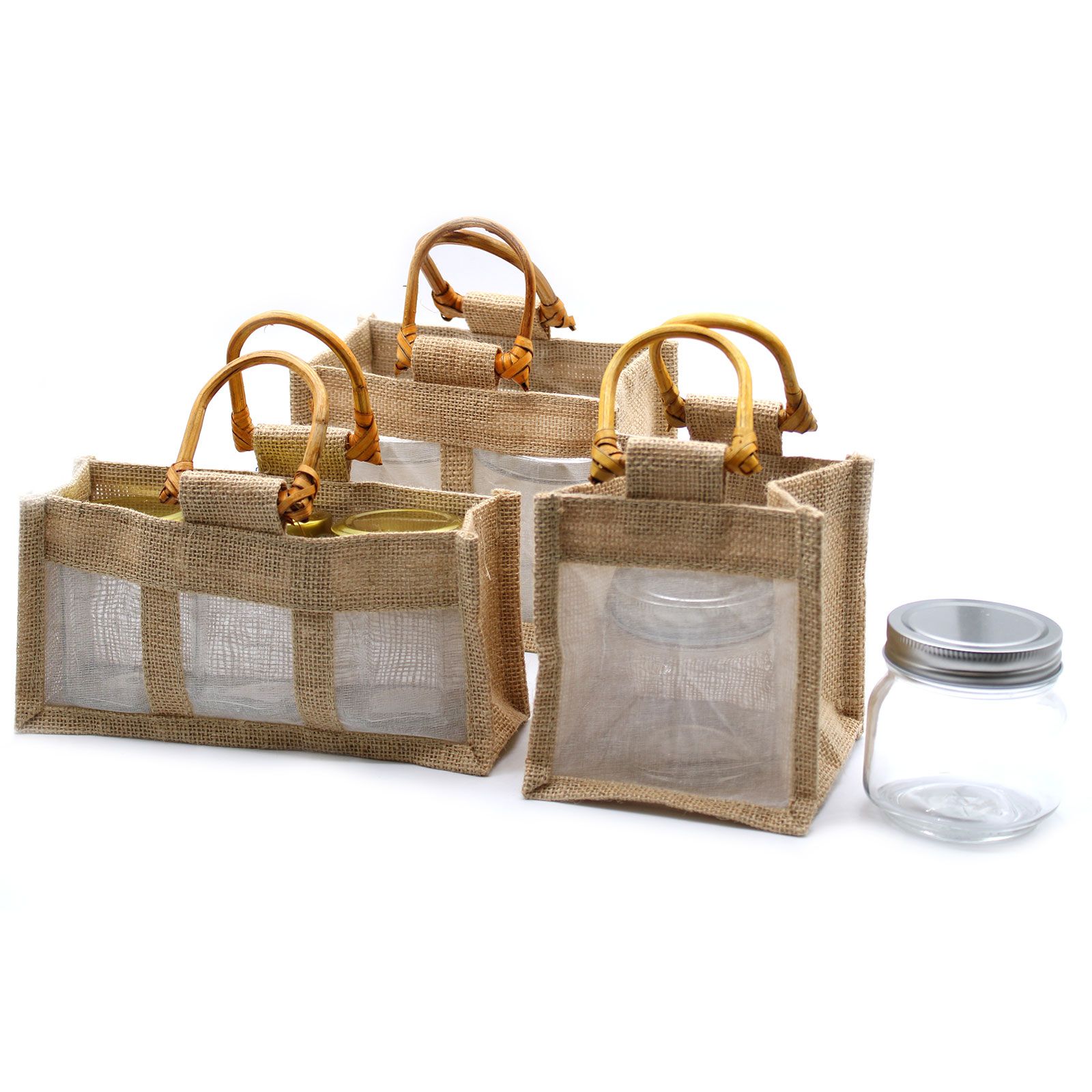 Bolsa de Regalo con Ventana de Yute Puro y Algodón - 2 Ventanas - Imagen 6