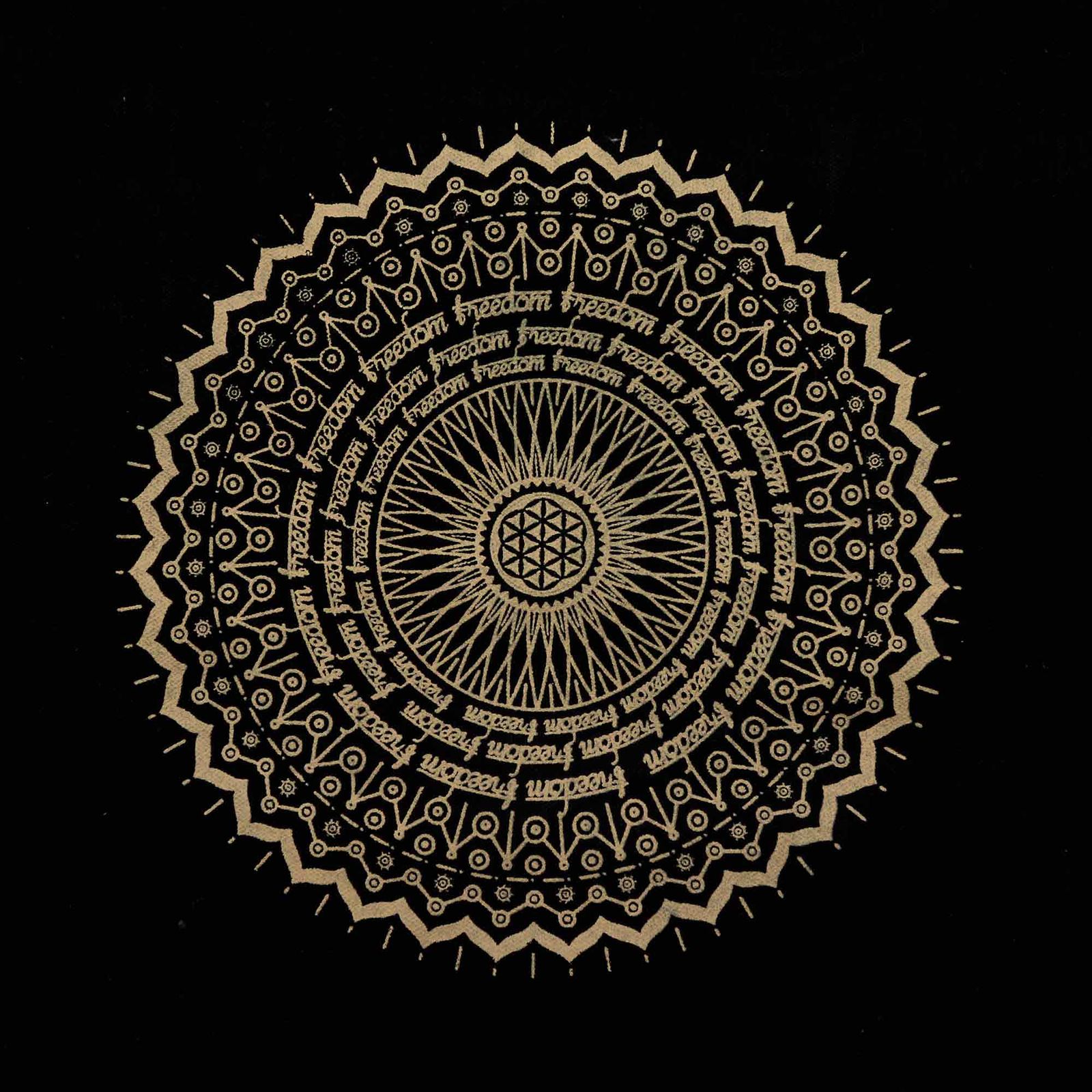 Bolso tote lavado a la piedra extragrande 14 oz - Mandala de la libertad - Imagen 2