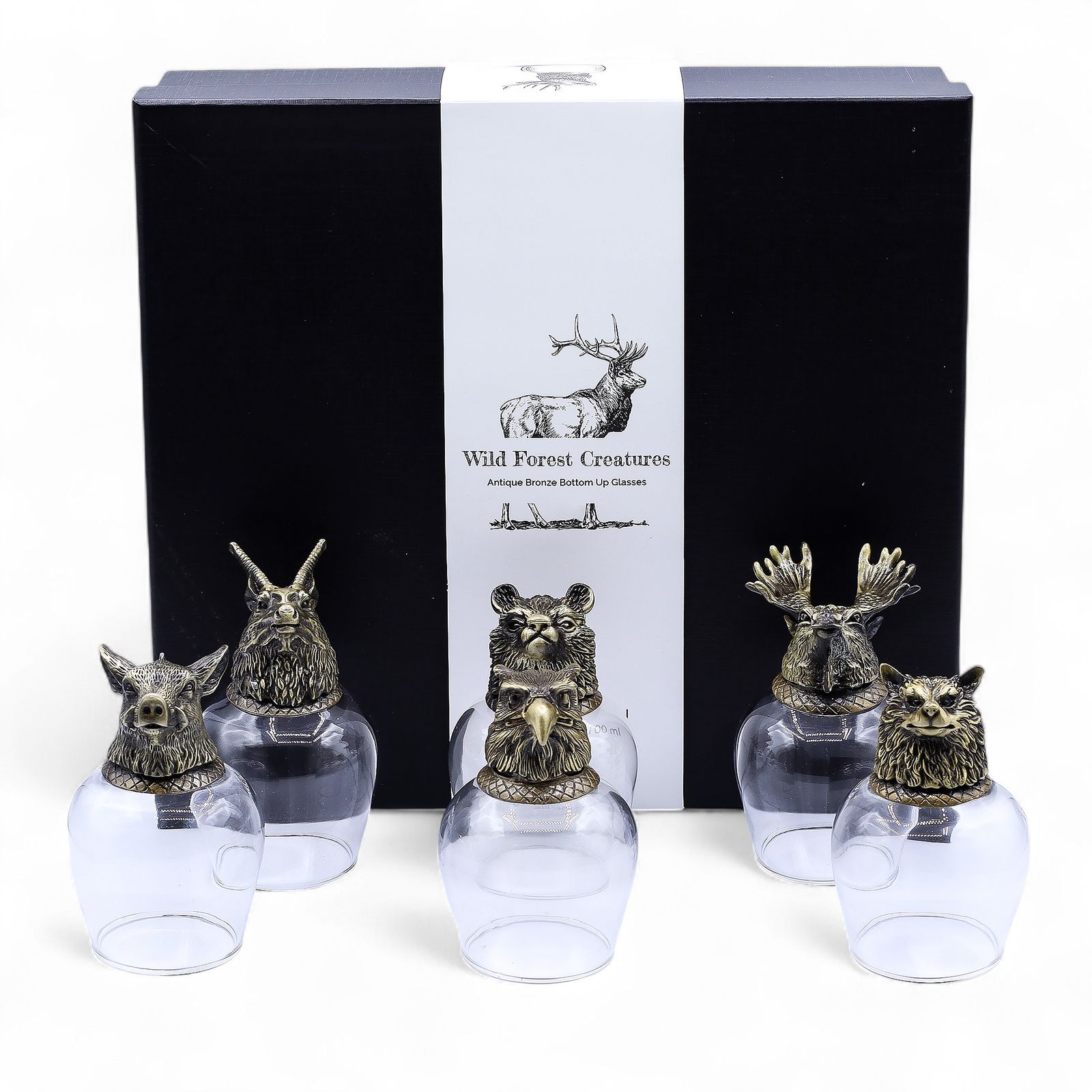 Set de regalo de 6 vasos (50ml) - Criaturas Místicas - Bronce Antiguo
