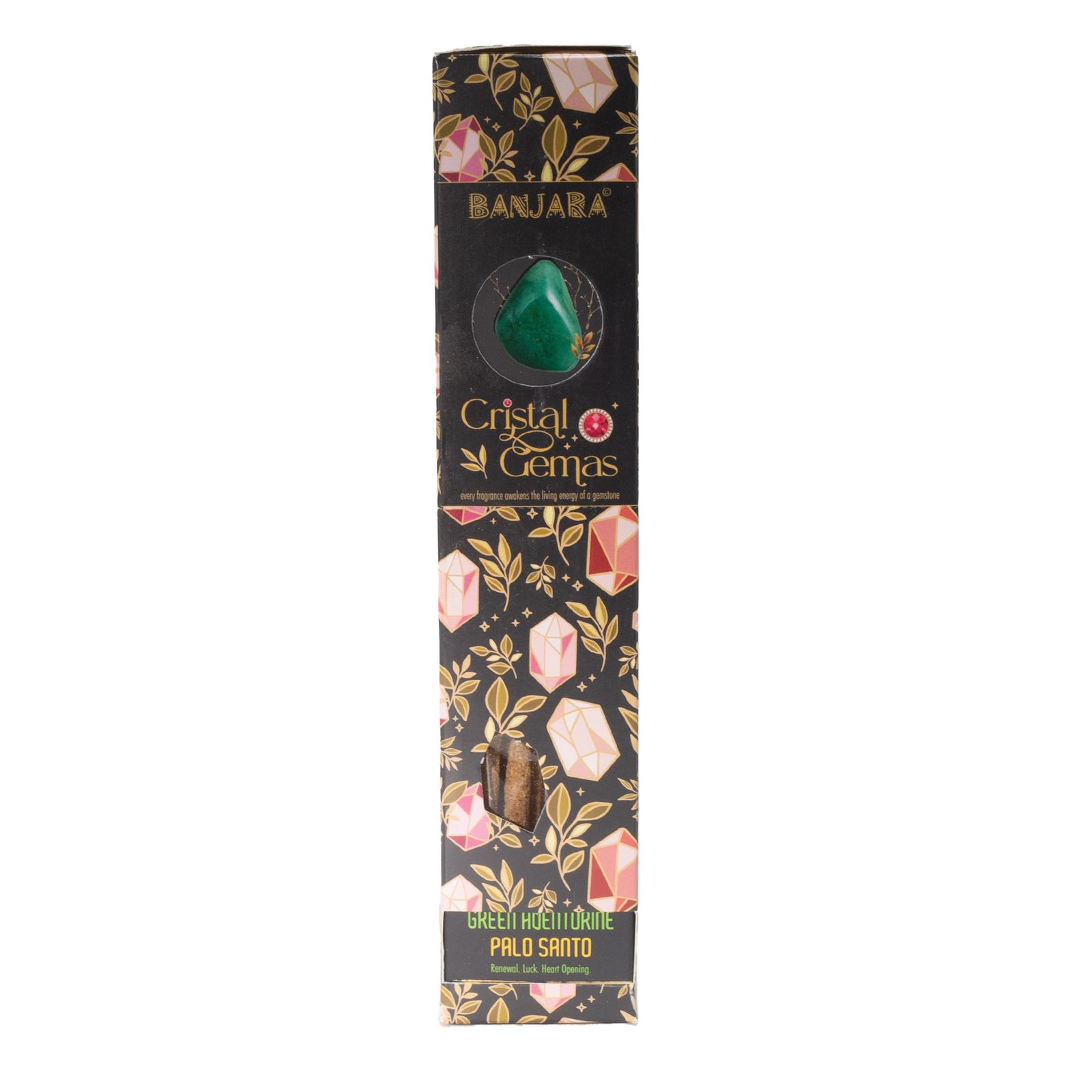 Banjara Cristal Gemas Varitas de Incienso - Aventurina Verde Palo Santo