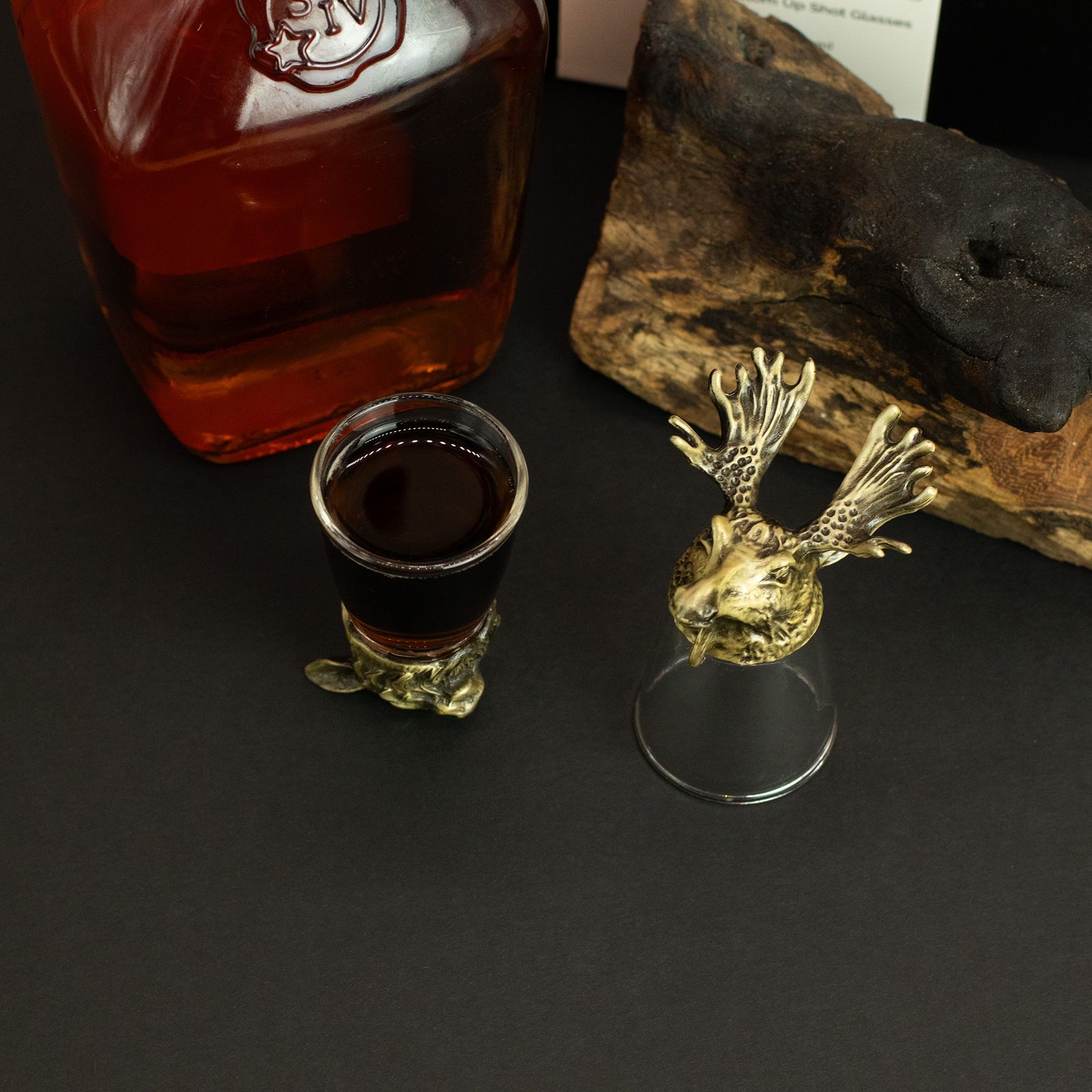 Conjunto de regalo de 12 vasos de chupito Bottom Up (25ml) - Bosque y Criaturas Místicas - Bronce Antiguo - Imagen 17
