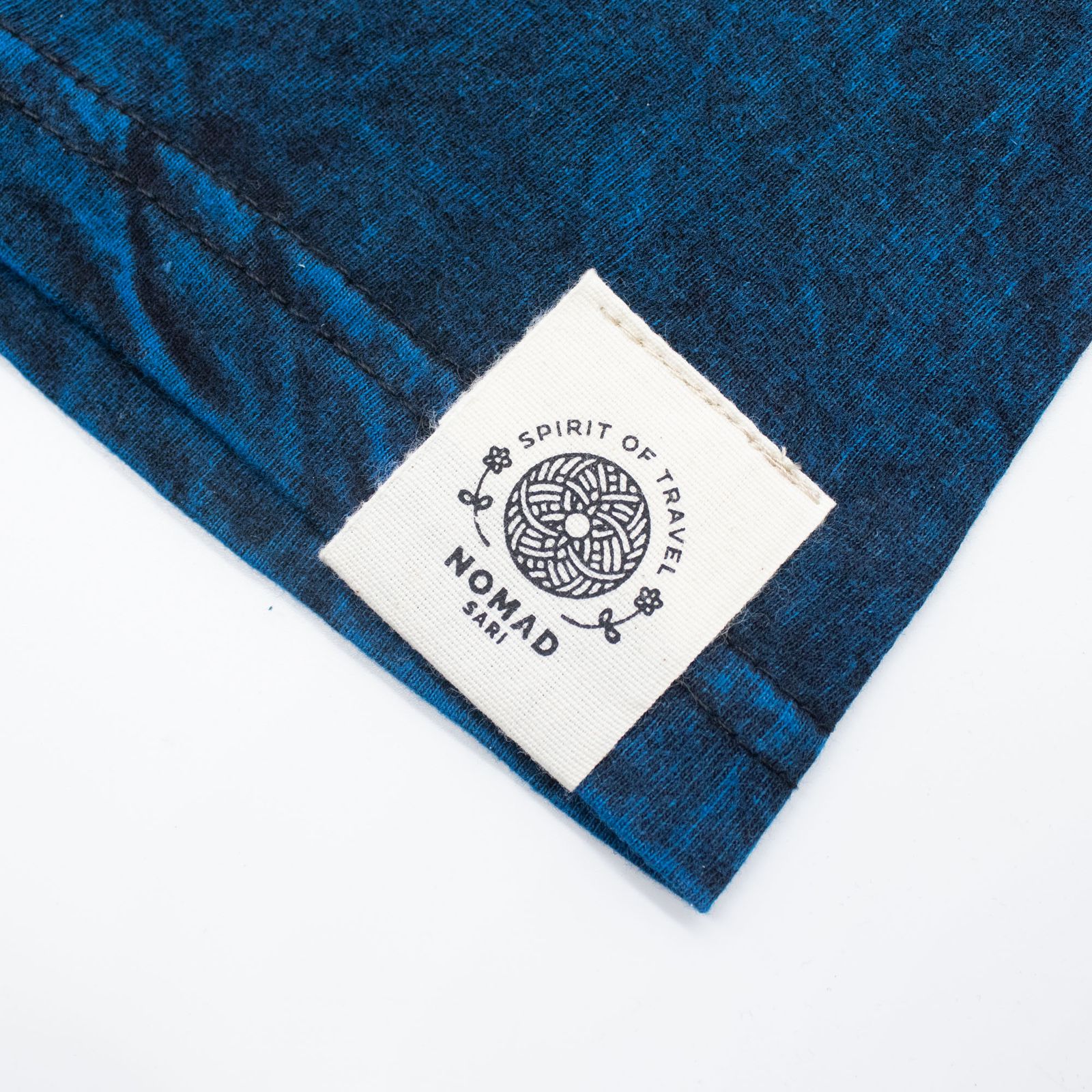 Nomad Sari Stonewashed Cotton T-Shirt - Mantente salvaje, hijo de la luna - Azul - Mediano - Imagen 4
