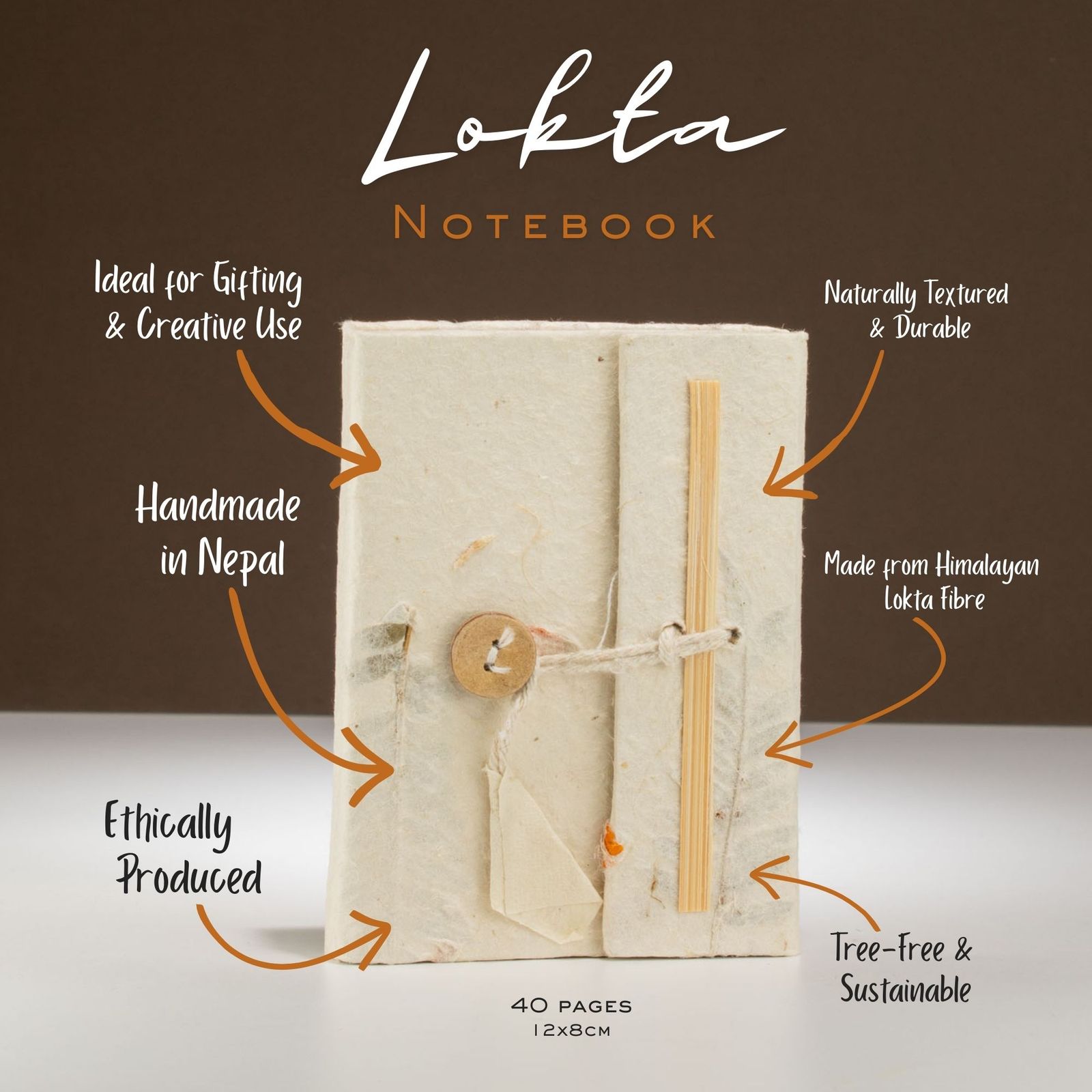 Libreta de flores mixtas de Lokta en mini (12x8cm) con 40 hojas - Imagen 2