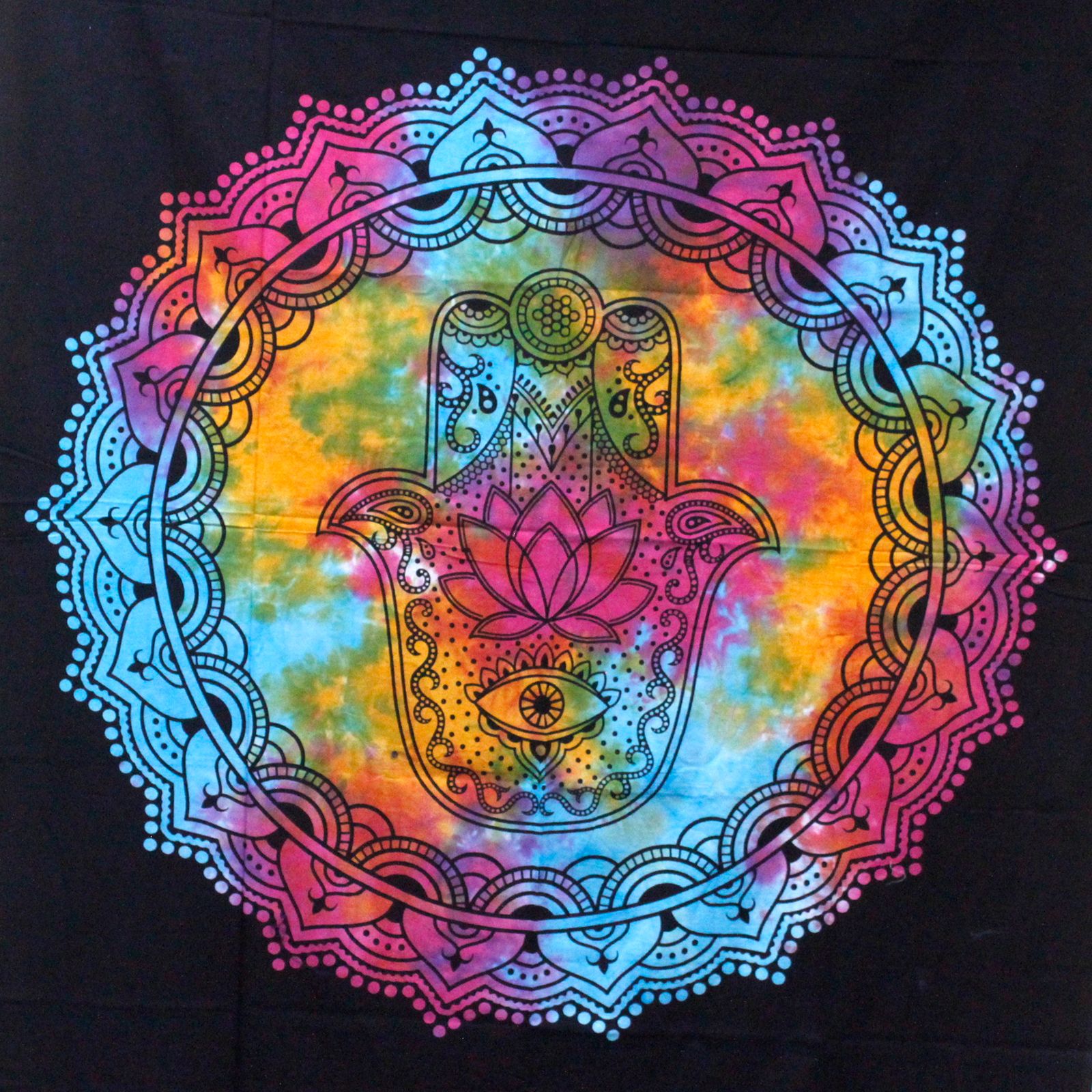 Colcha Individual de Algodón - Hamsa Negro - Imagen 3