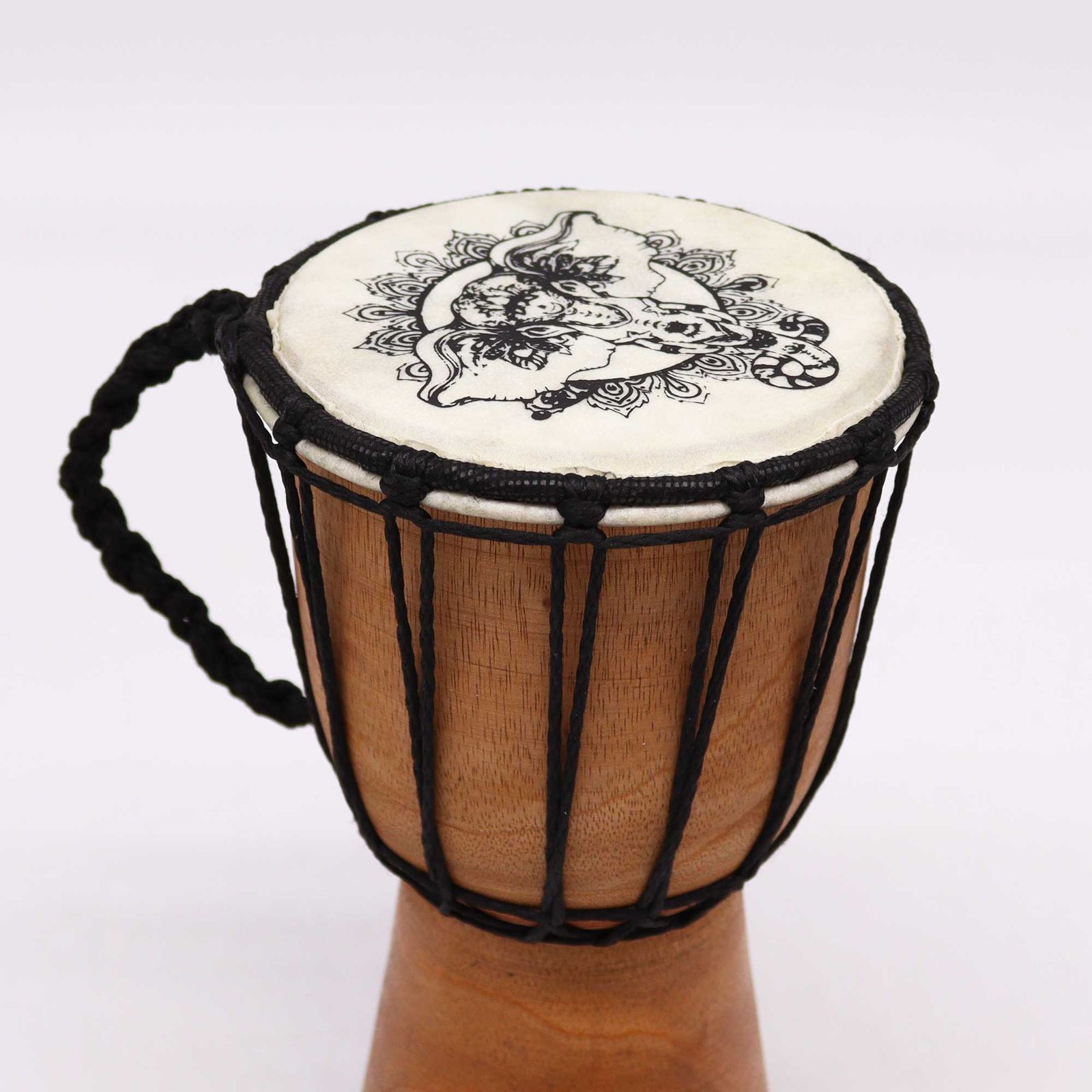Tambor Djembe hecho a mano con tapa ancha - 20cm - Imagen 4
