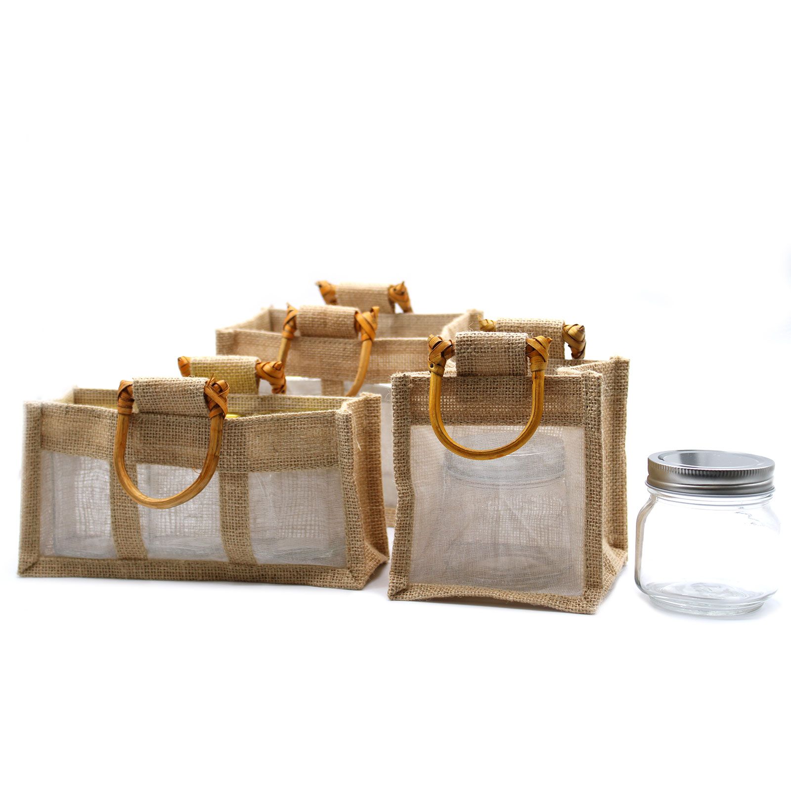 Bolsa de Regalo con Ventana de Yute Puro y Algodón - 2 Ventanas - Imagen 5