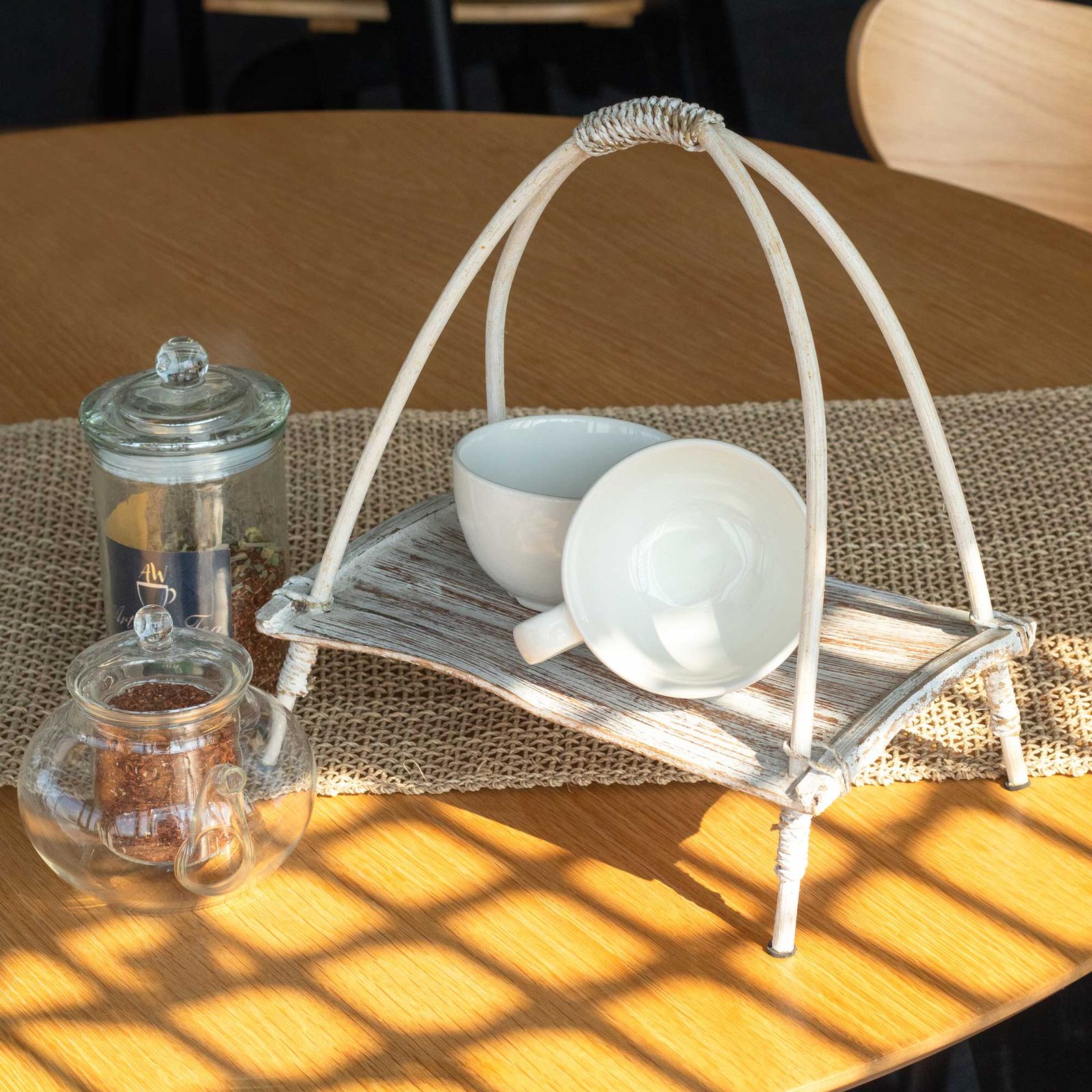 Soporte para Té de Hoja de Coco - Acabado Blanco - Imagen 3