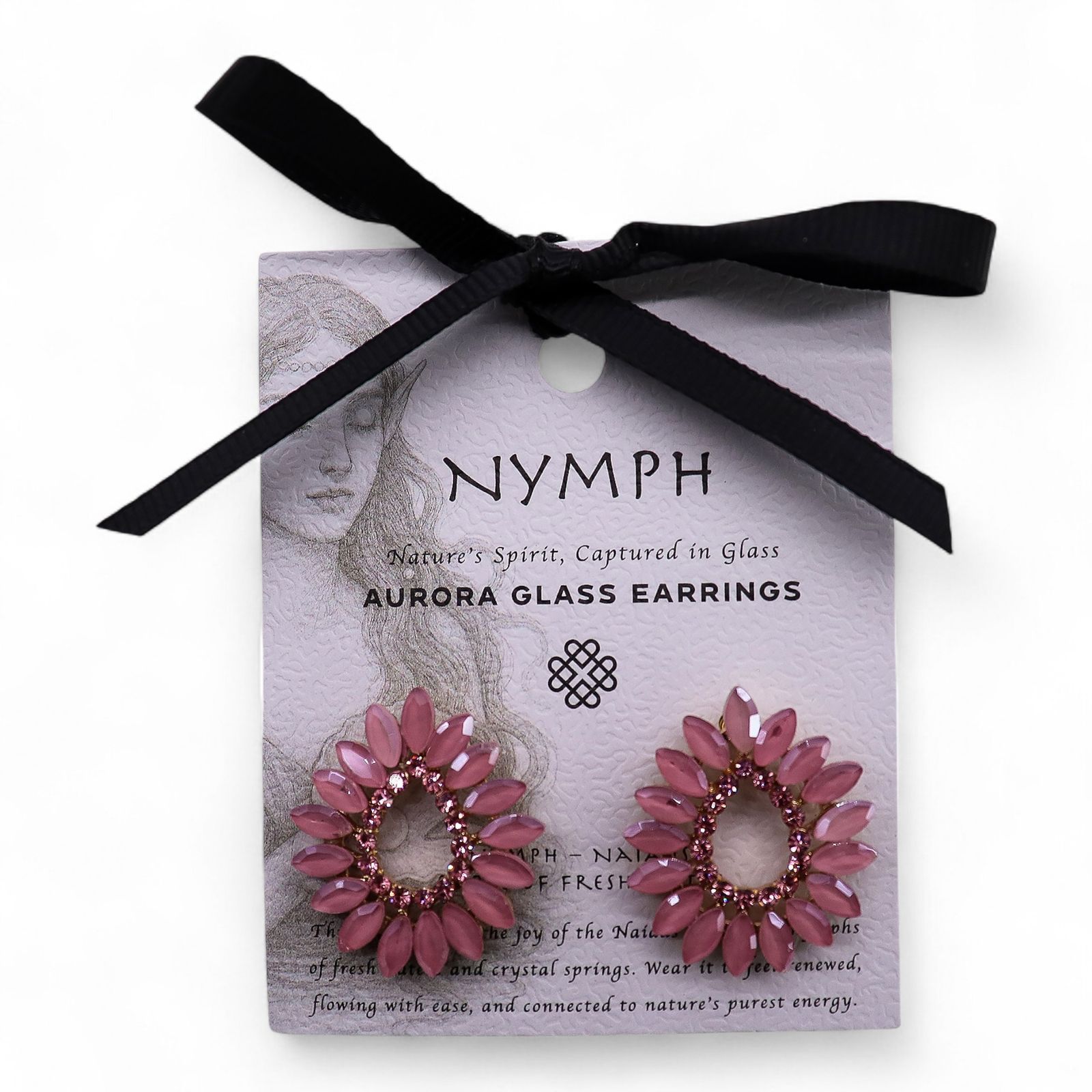 Pendientes de Cristal Vintage - Aro - Cuarzo Rosa - Imagen 6