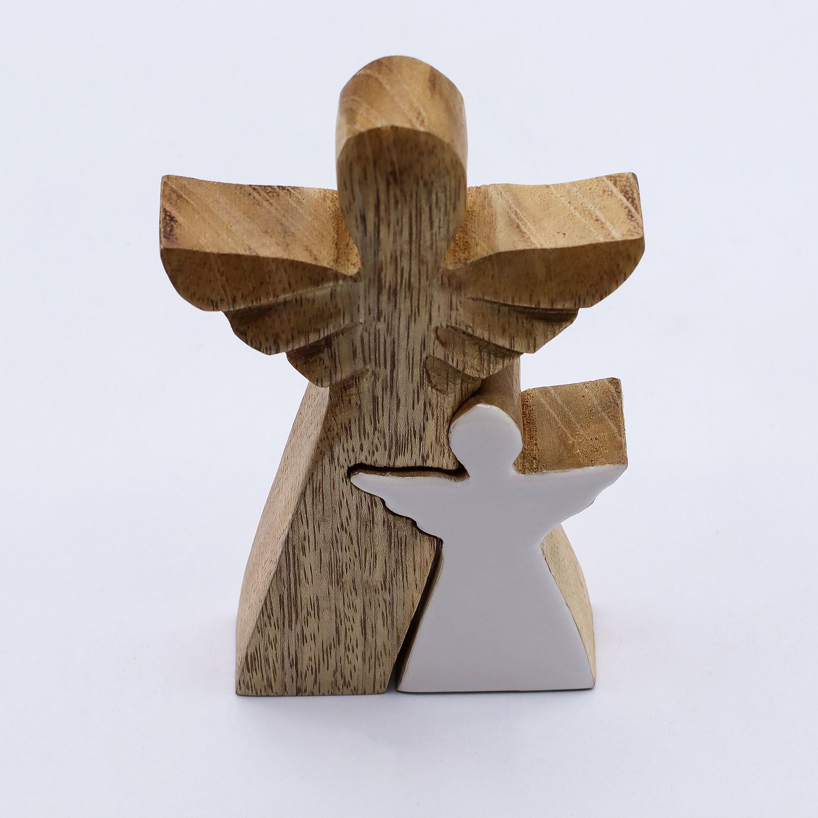 Ángel de madera de mango en Ángel - Esmalte blanco - Imagen 8