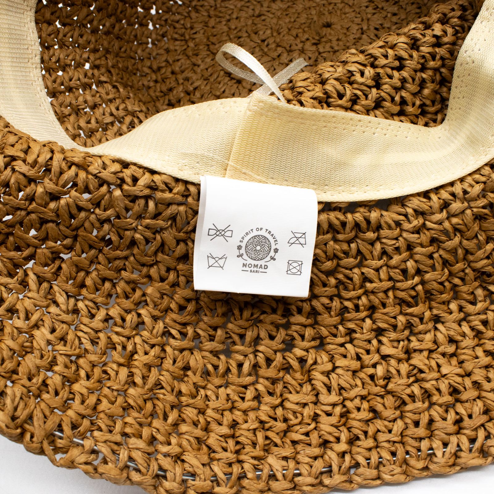 Nomad Sari Sombrero de Sol de Paja con Ala Flexible - Café Natural - Imagen 2