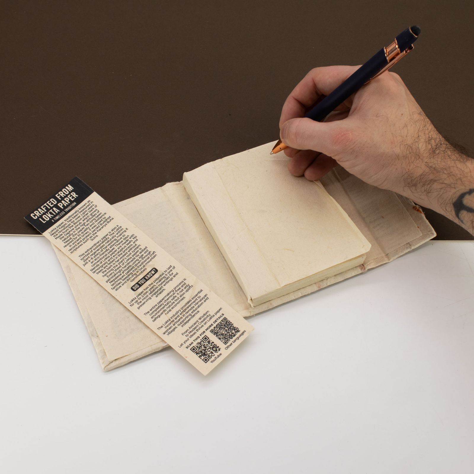 Libreta de flores mixtas de Lokta en mini (12x8cm) con 40 hojas - Imagen 4