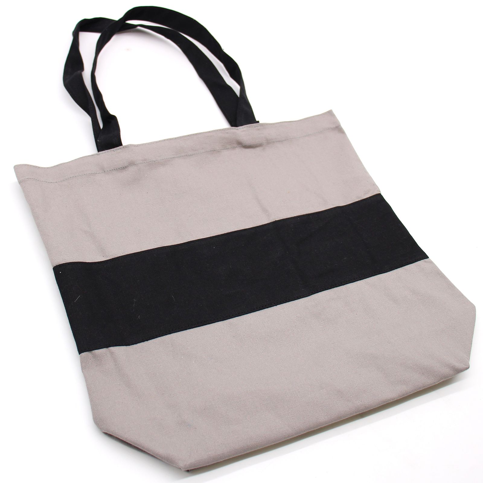 Bolsas de Algodón de Dos Tonos - 38x42x12cm - Gris y Negro - 280g - Imagen 2